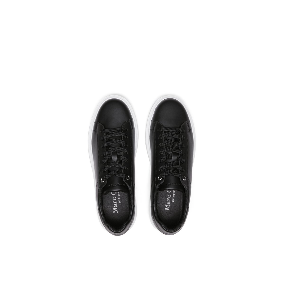 Sneaker Modèle Cedric en cuir de vache noble noir, MARC O'POLO