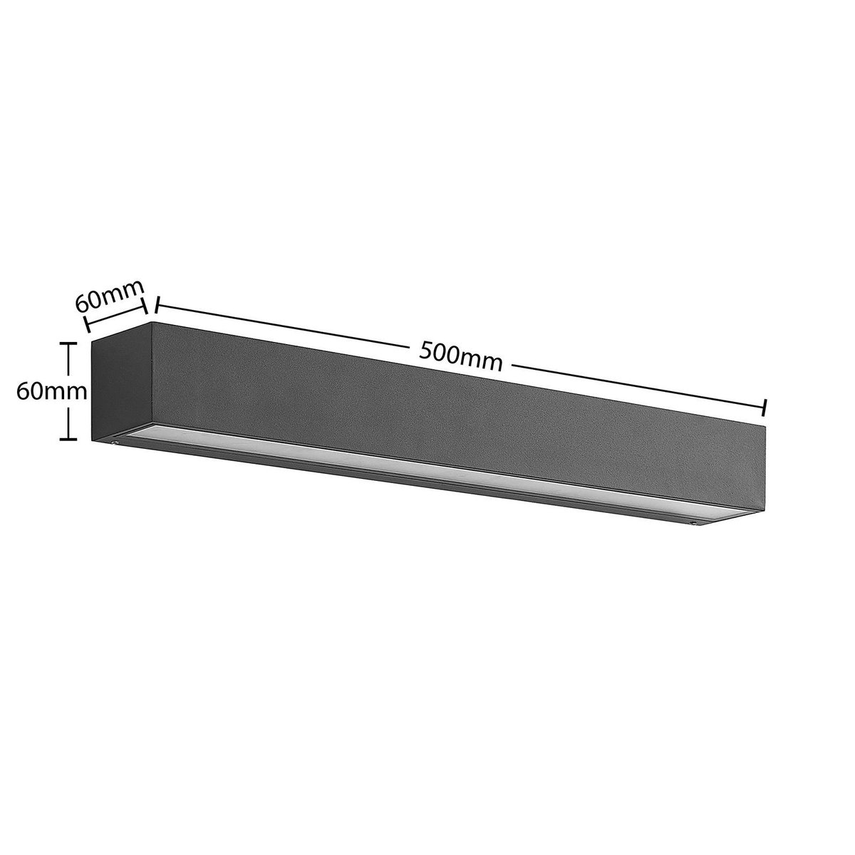 Applique extérieure en aluminium moderneLED anthracite, transparent, LUCANDE