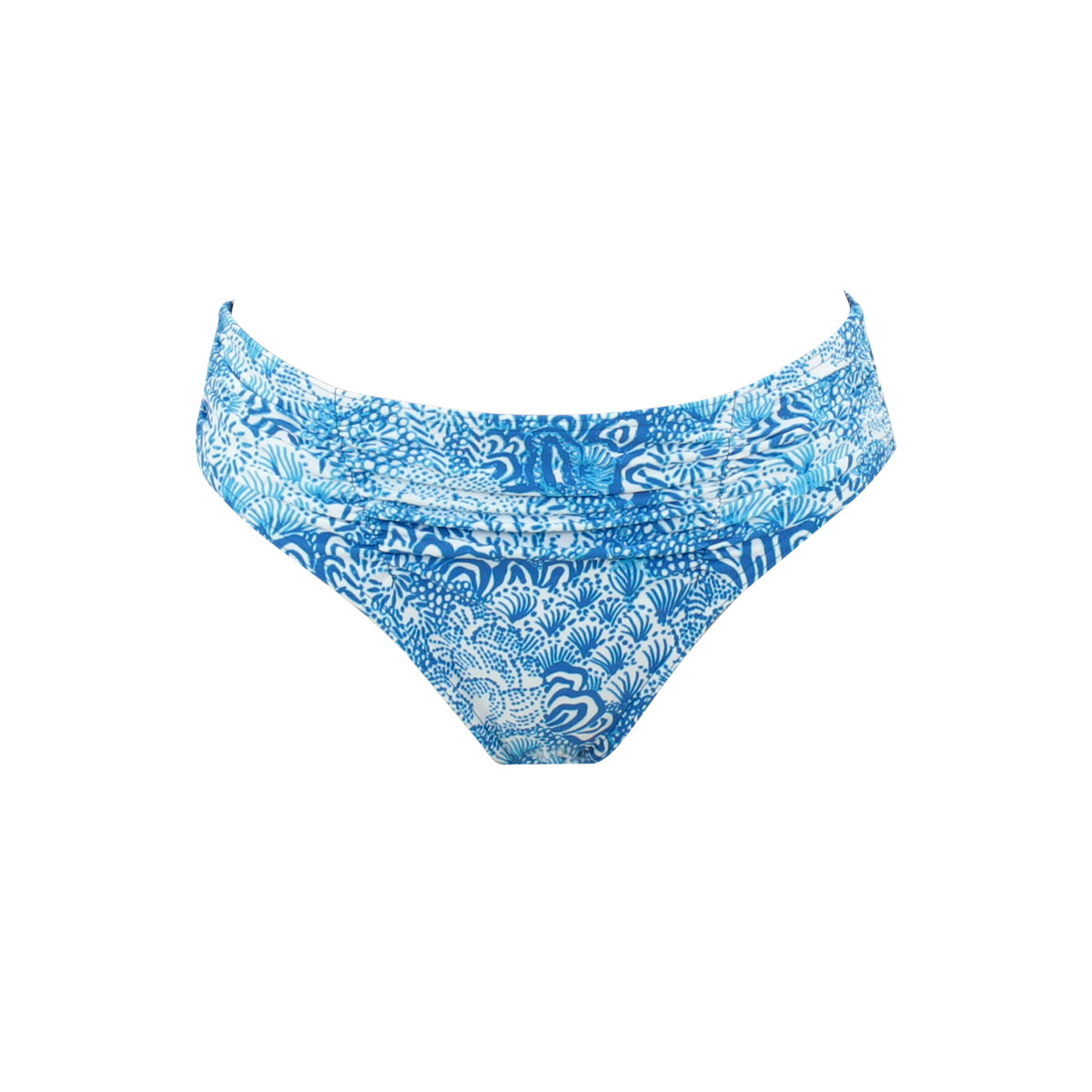 Bas de maillot culotte drapée LISCIA bleu turquoise, JANINE ROBIN