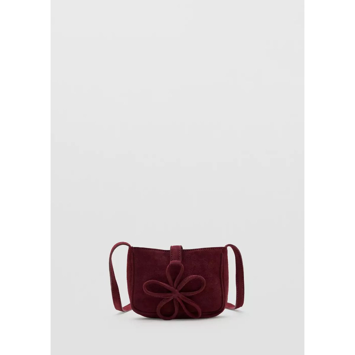 Mini sac en cuir avec motif floral grenat, MANGO KIDS