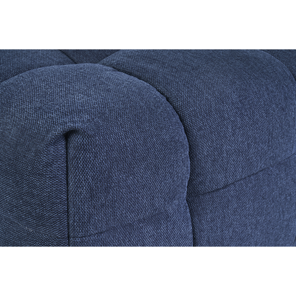 Pouf repose-pieds design en tissu effet velours terre brûlée CORTO bleu foncé, MILIBOO