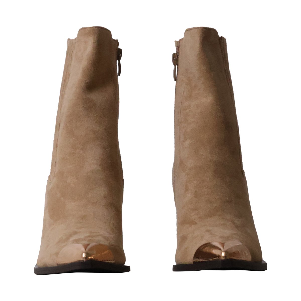 Bottines à Zip khaki-beige, ENZA NUCCI