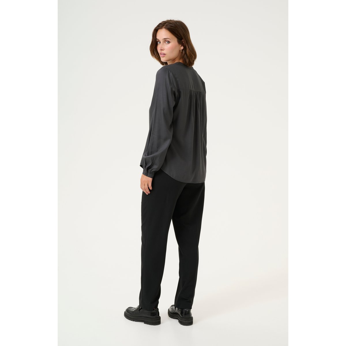Long sleeved blouse noir black oyster, KAFFE