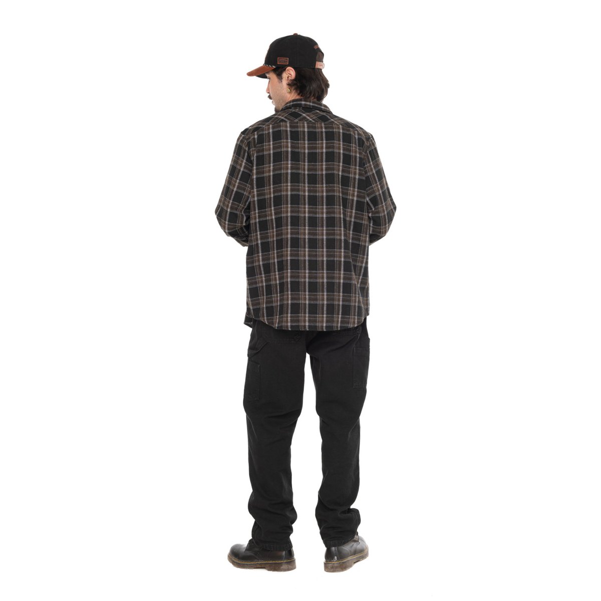 Chemise à carreaux Jack noir/blanc/marron, VON DUTCH