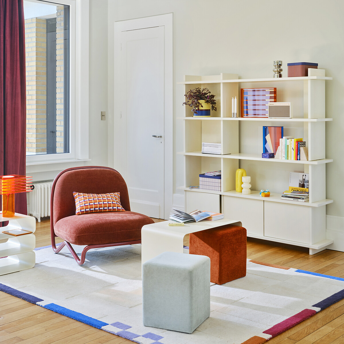 Tapis en laine, BIREN ecru/bleu, LA REDOUTE INTERIEURS