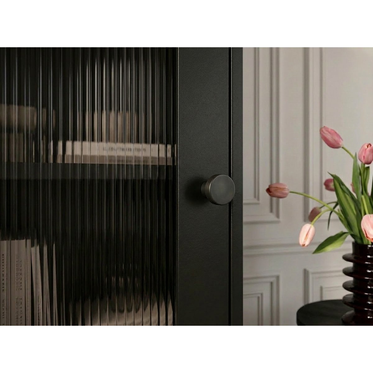 Vitrine 60 cm 1 portes, SOHAN noir, BOBOCHIC