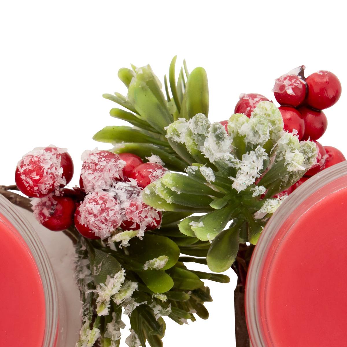 Lot de 3 bougies parfumées centre de table rouge 45 g rouge, FEERIC LIGHTS & CHRISTMAS