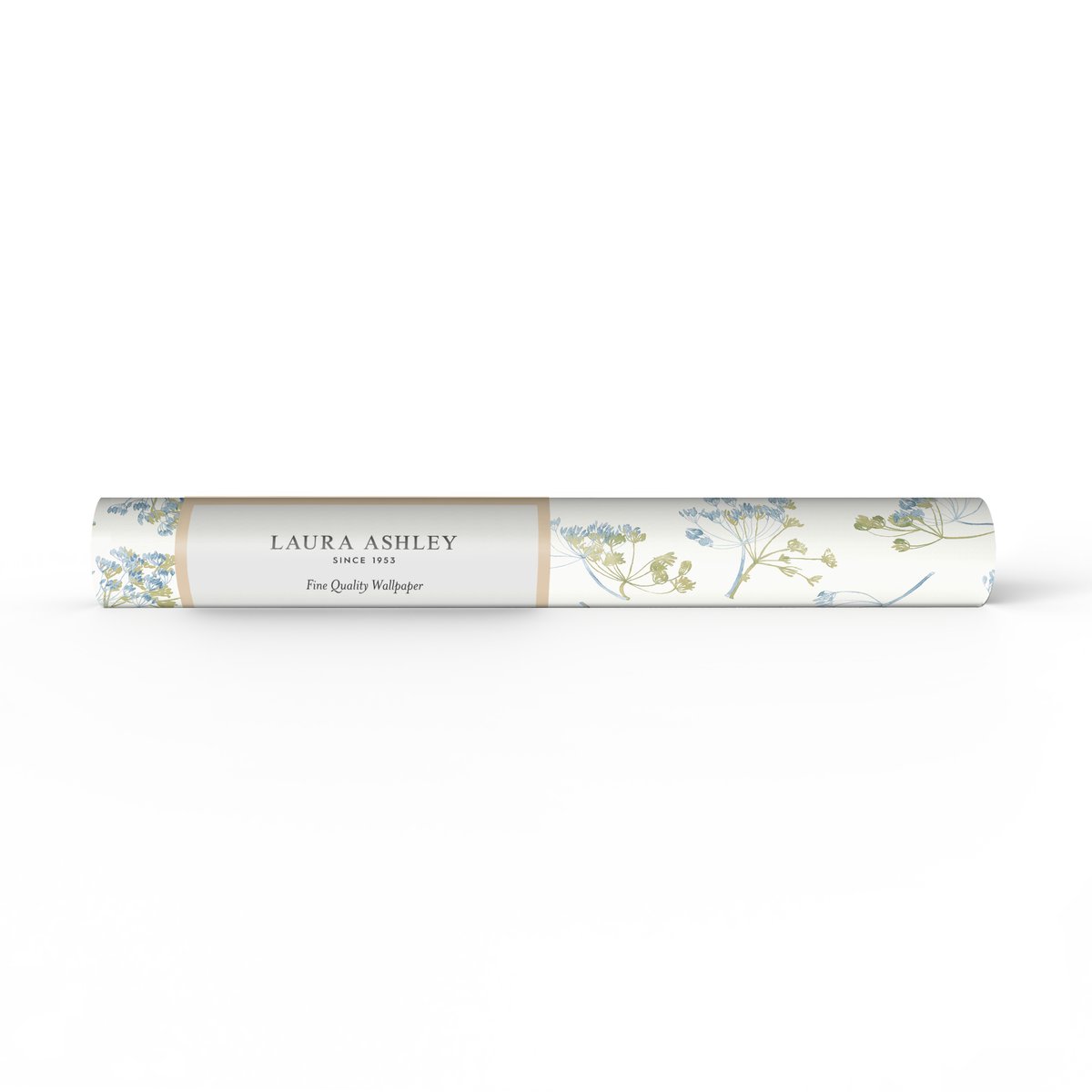 Papier peint brindilles délicates Hedgerow bleu, kaki, écru, LAURA ASHLEY