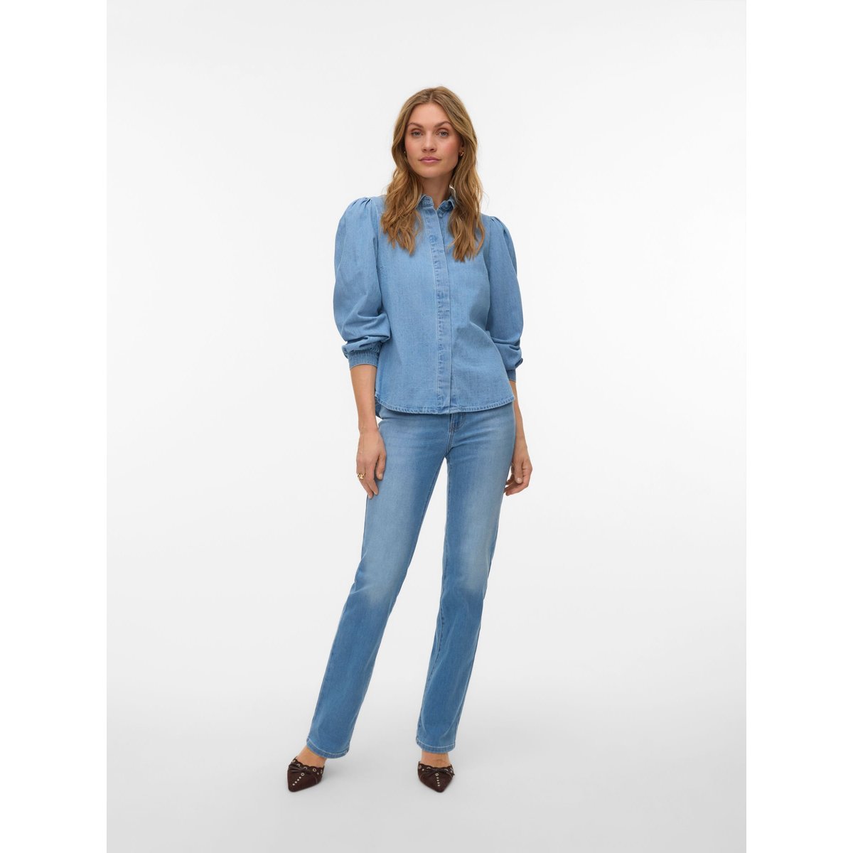 Chemise En Denim light blue denim, VERO MODA