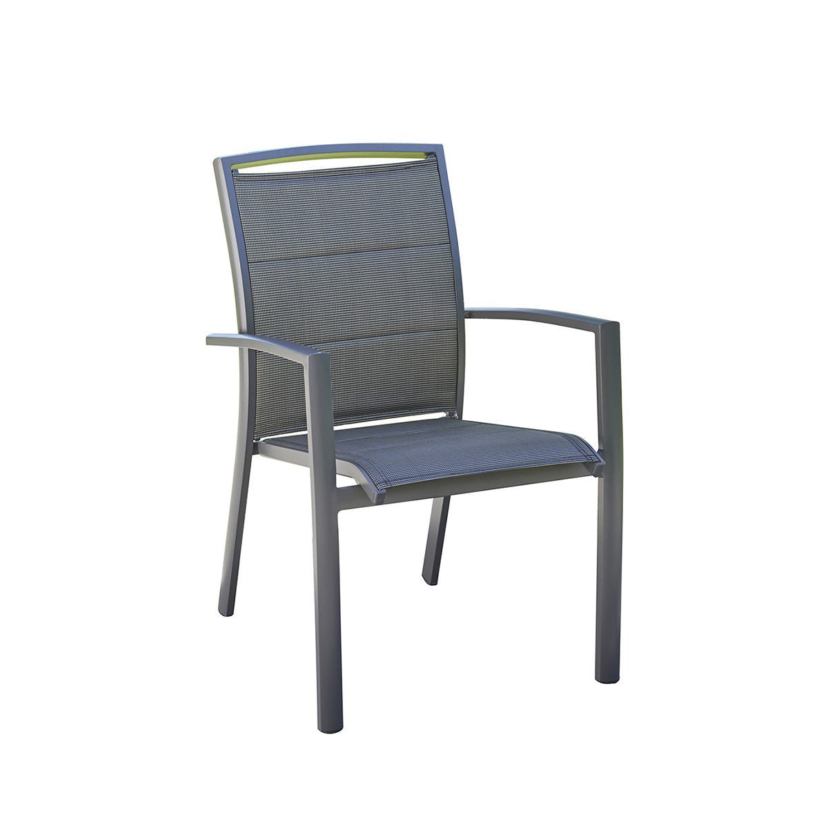 Fauteuil de jardin en aluminium et textilène MODULO gris, BERAH GETAH