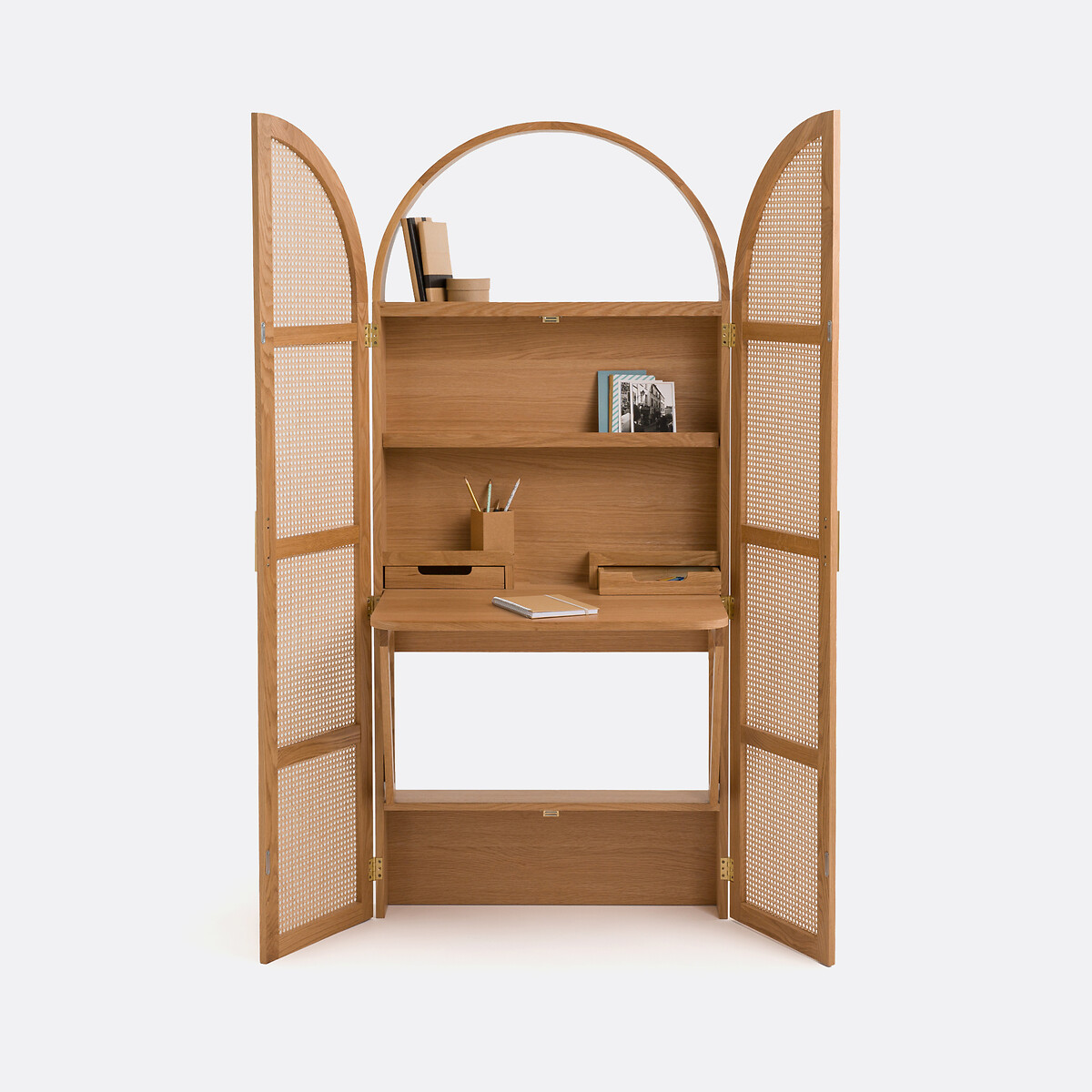 Matheo Hideaway Cabinet Desk light wood, LA REDOUTE INTERIEURS