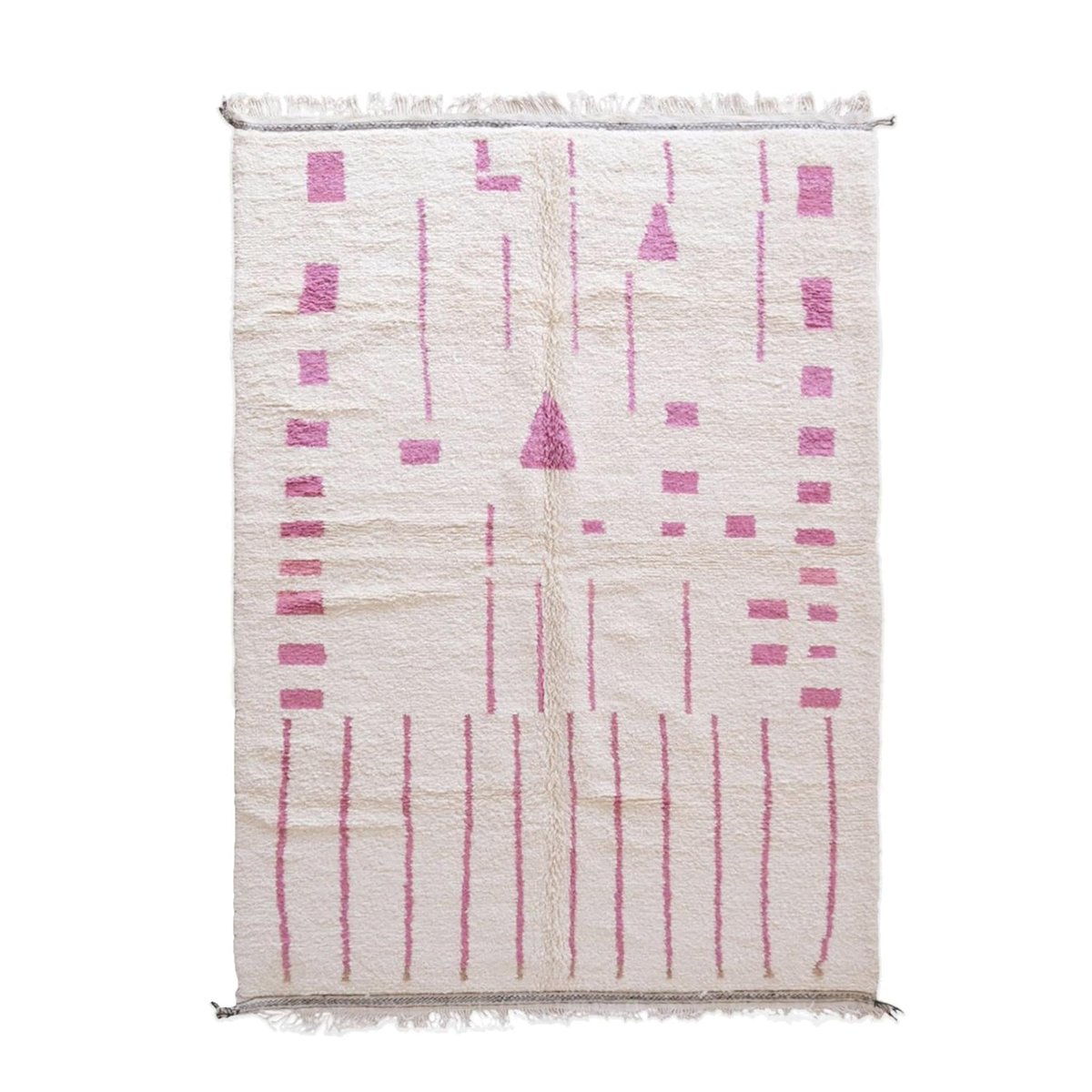 Tapis berbère marocain pure laine rose poudrée, AFK LIVING