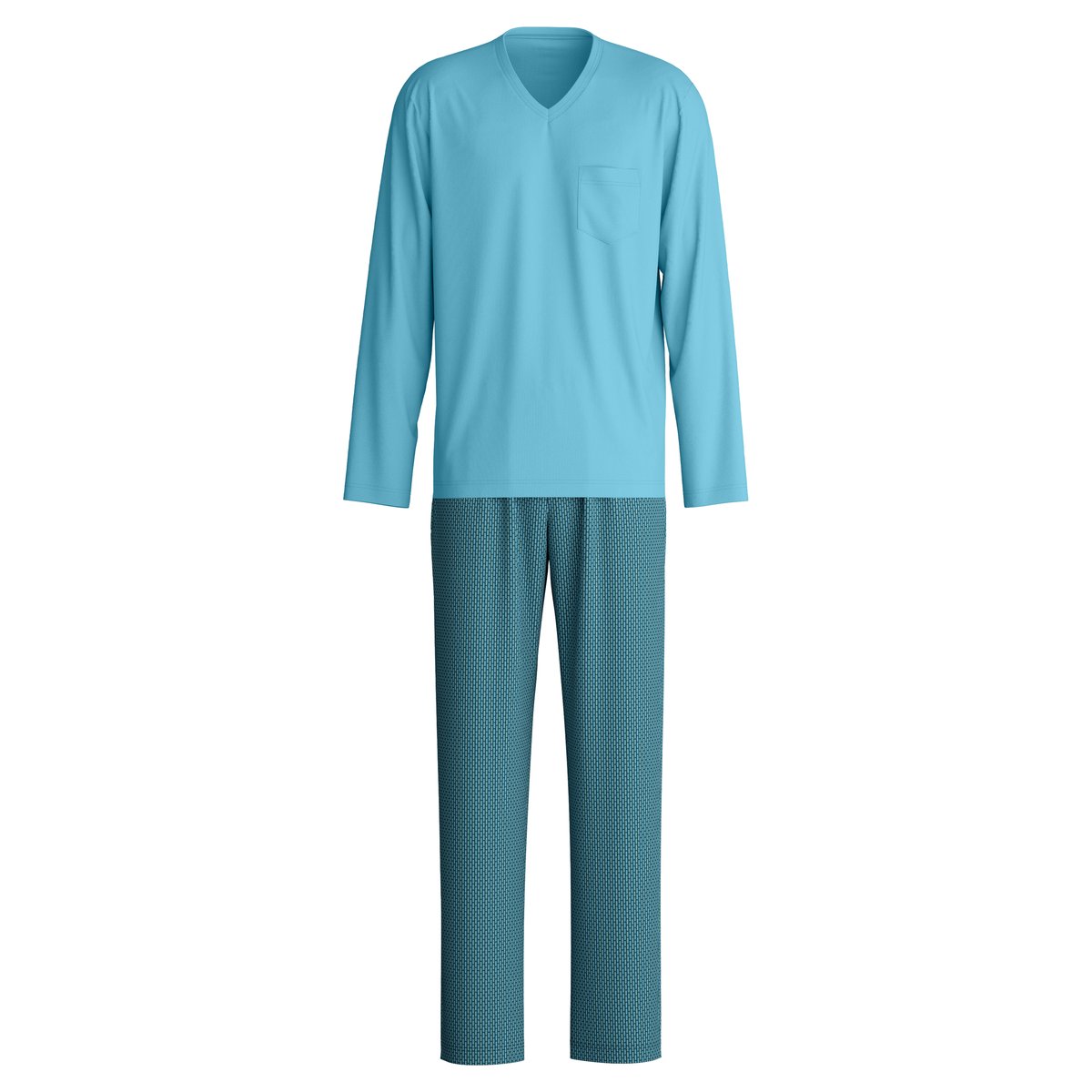 Pyjama manches longues Coton RELAX STREAMLINE retro blue, CALIDA