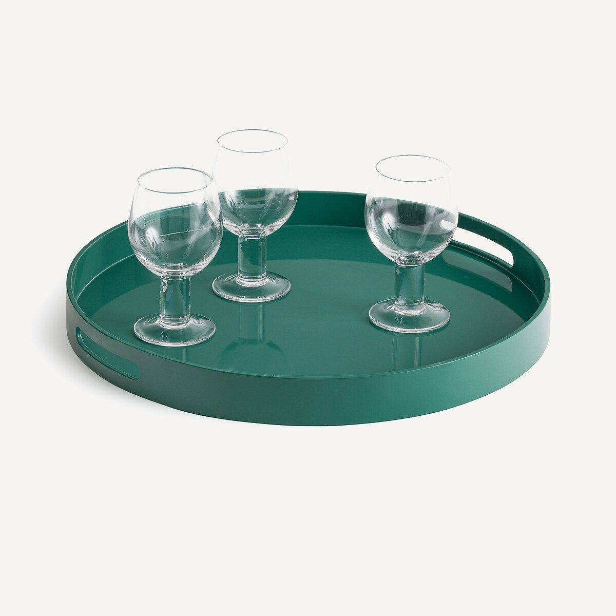 Plateau rond laqué, Barniz vert, AM.PM