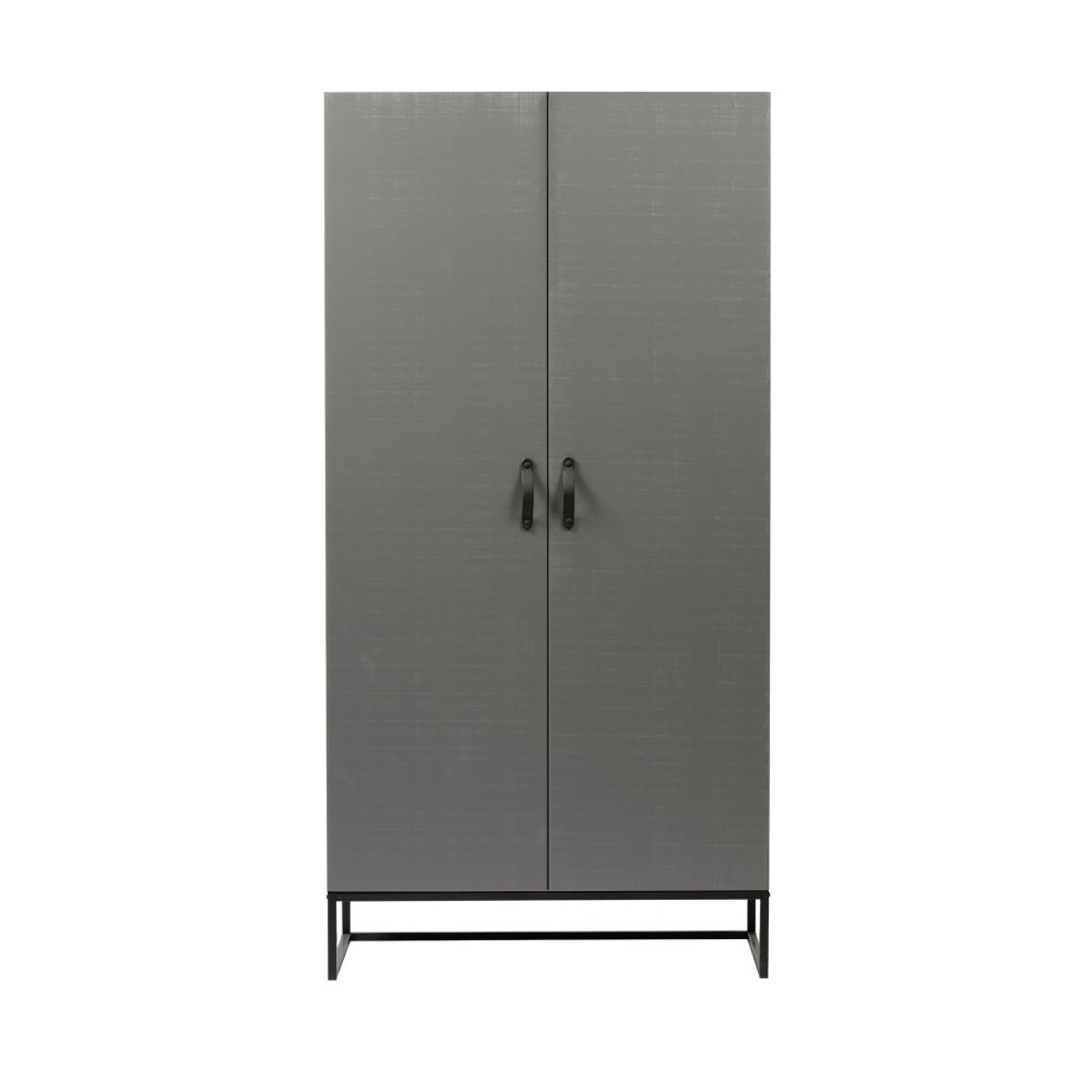 Armoire 2 portes en pin massif- MORRIS gris, WOOOD