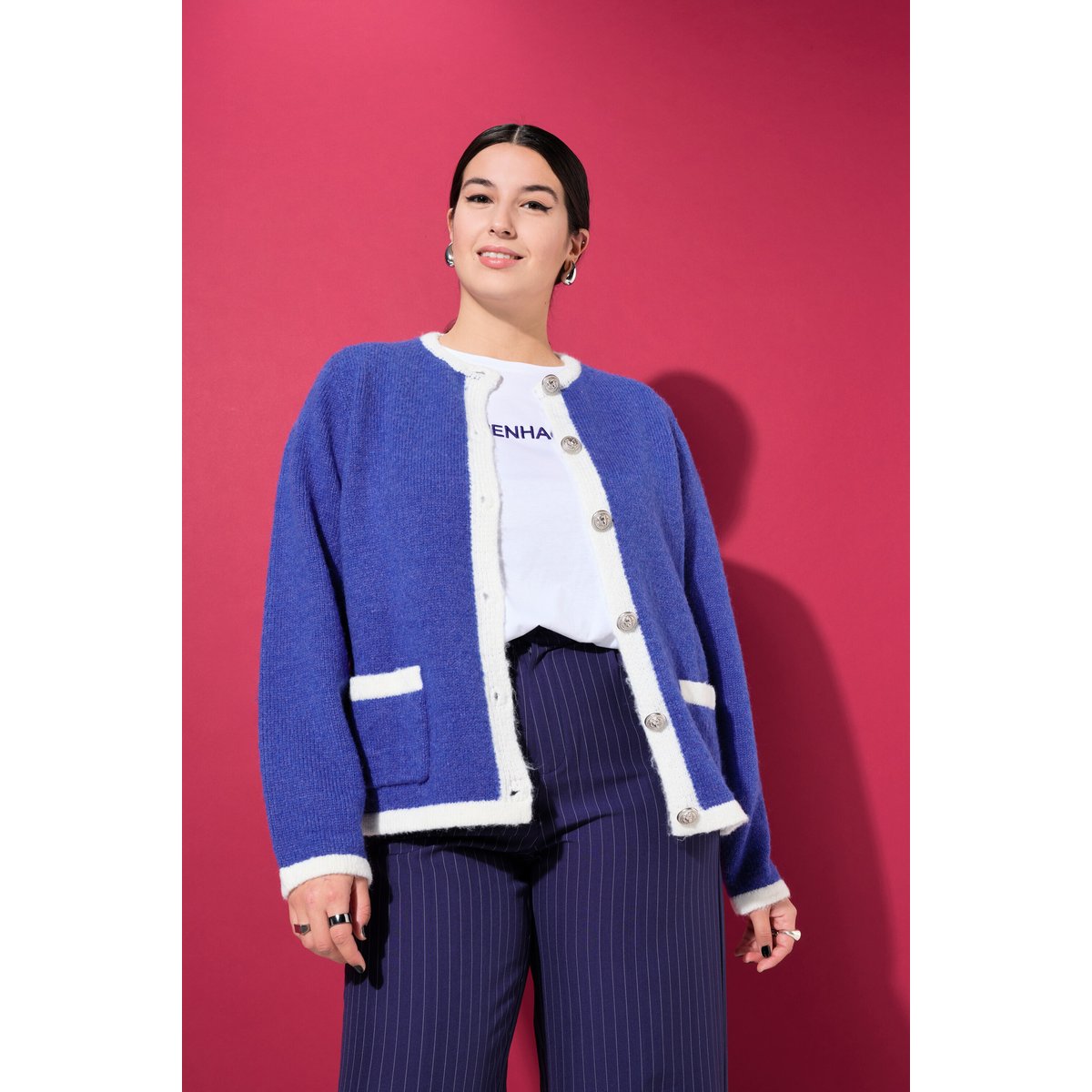 Cardigan coupe Loose bleu violet, STUDIO UNTOLD