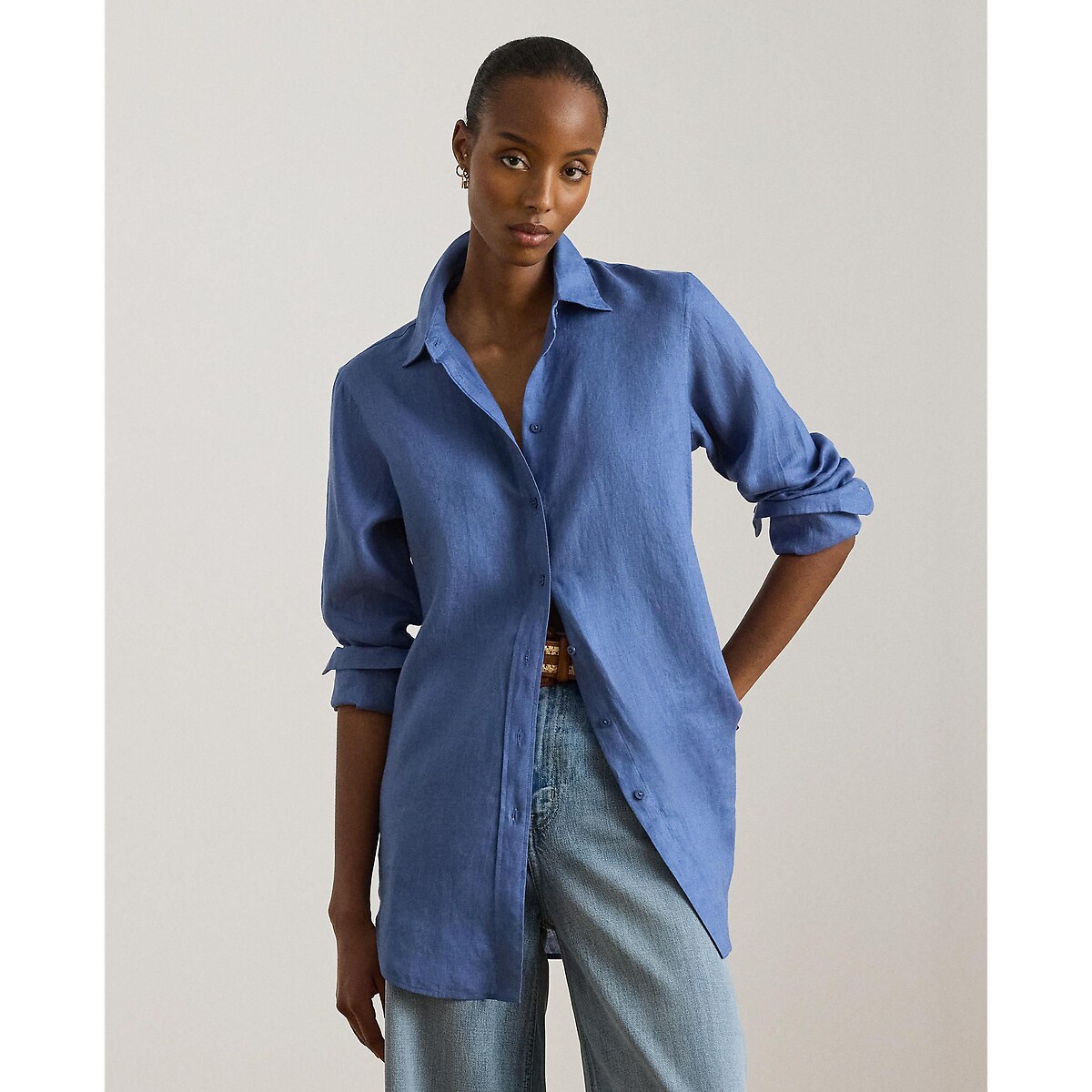 Karrie Linen Shirt in Regular Fit blue, LAUREN RALPH LAUREN