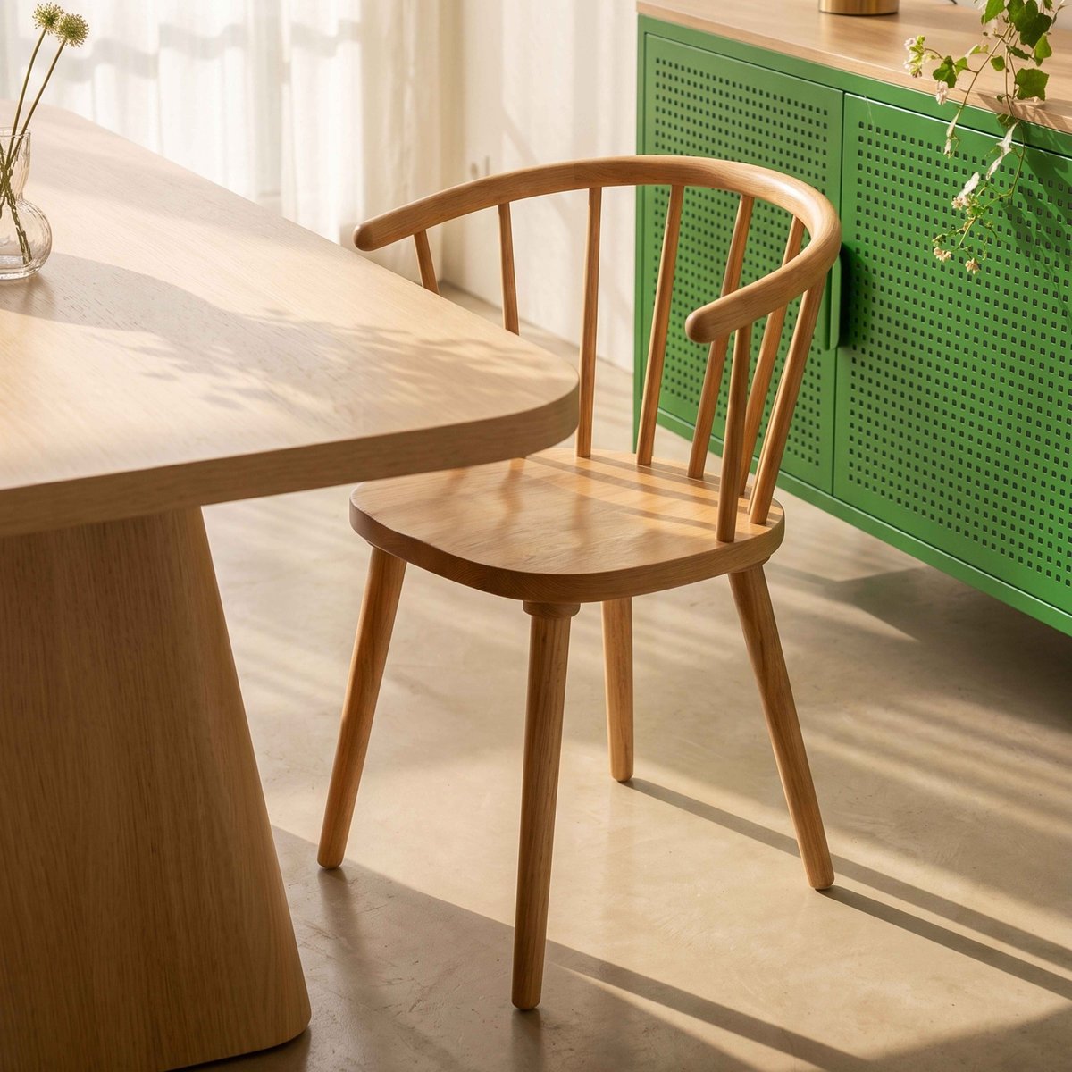 Lot de 2 chaises en bois d'orme, ALBAN beige, OVIALA