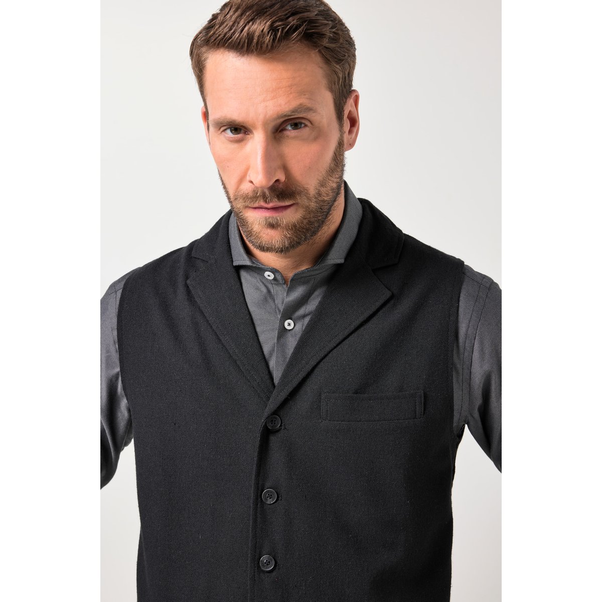 Gilet en tweed, finition FLEXNAMIC® noir, JP1880