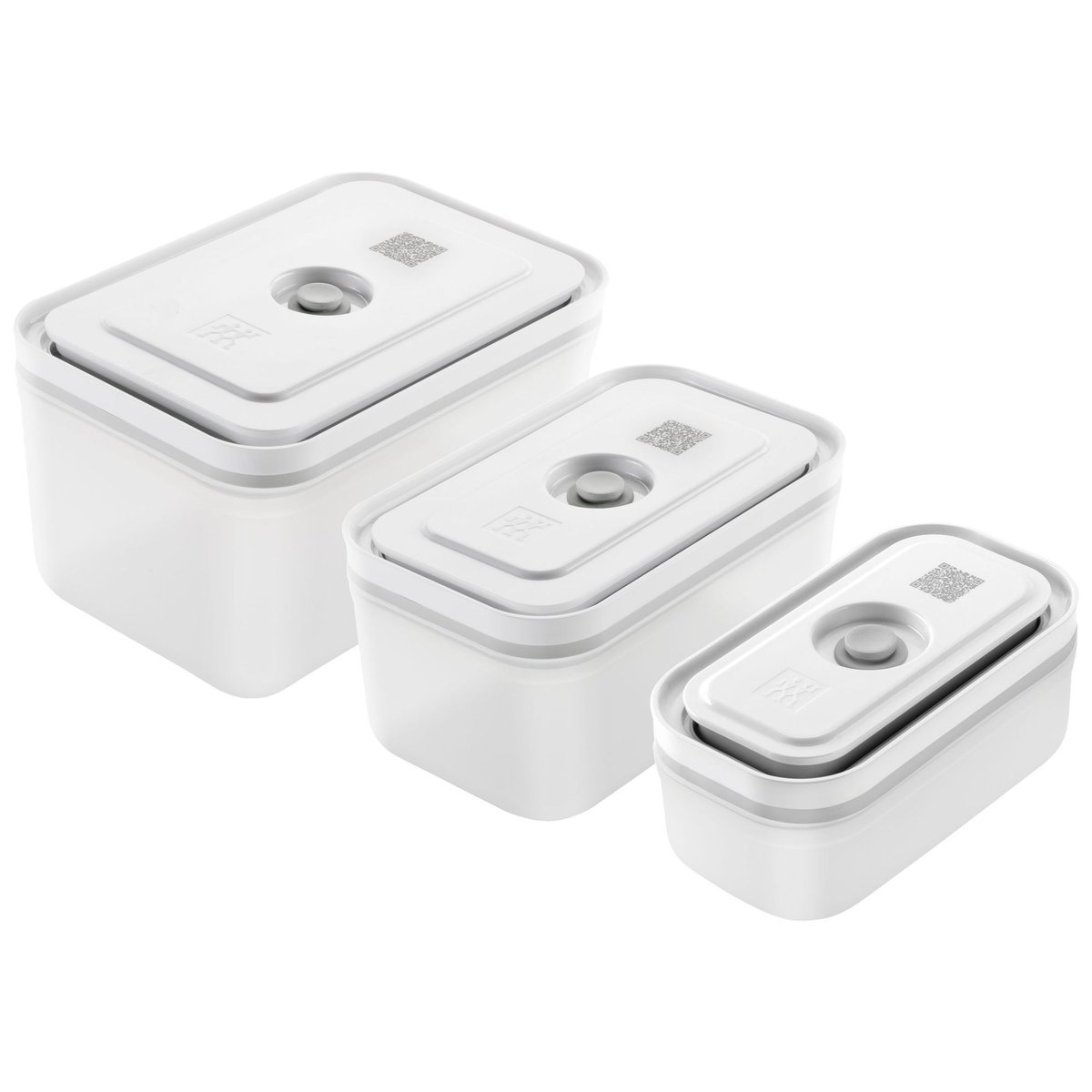 Set de 3 boîtes sous vide - plastique - rectangulaire FRESH & SAVE blanc, ZWILLING