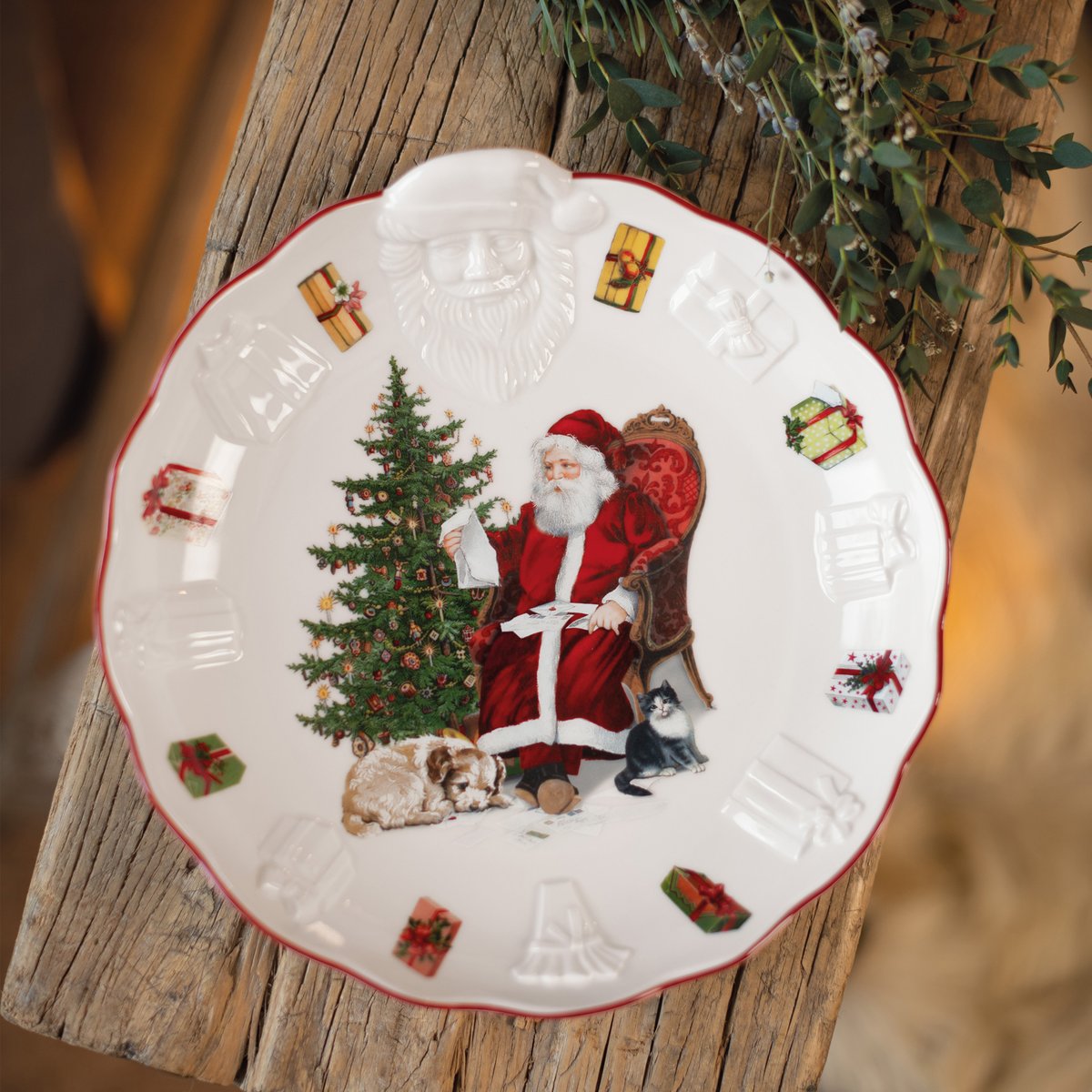 Cpe Déco Relief Père Noël, Liste Cadeaux TOY'S FANTASY couleur unique, VILLEROY & BOCH