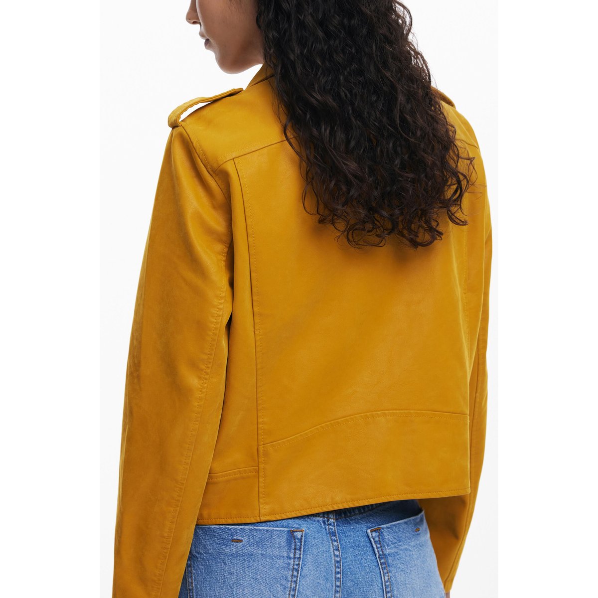 Veste biker effet cuir jaune, DESIGUAL