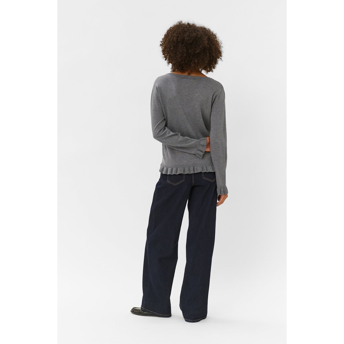 Pullover tricoté gris mid grey melange, CULTURE