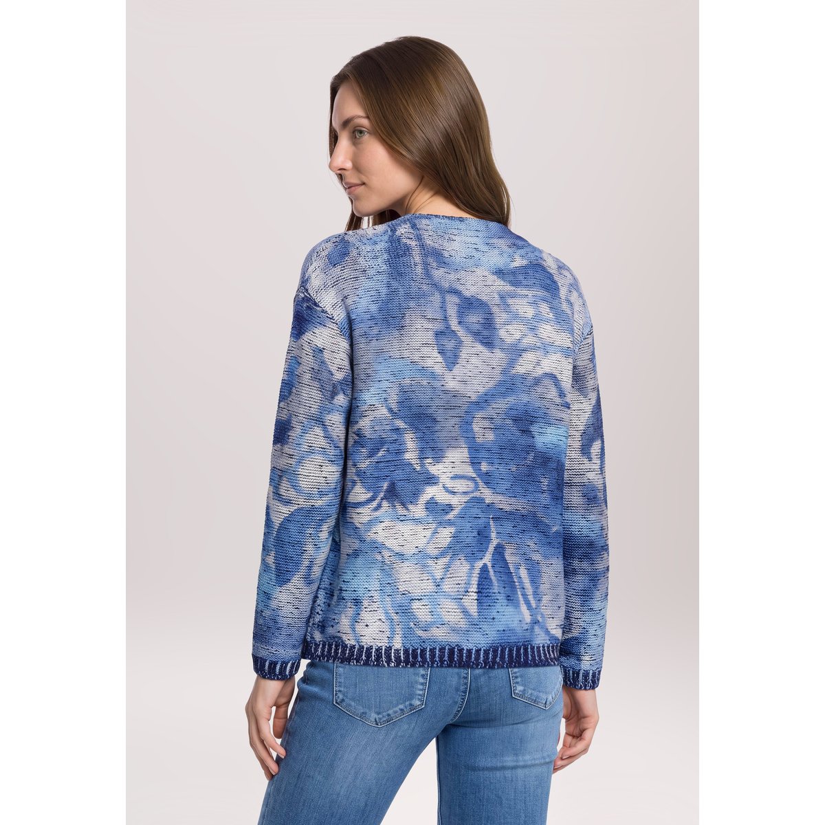 Pull-over en grosse maille à imprimé bleu/bleu, BETTY BARCLAY