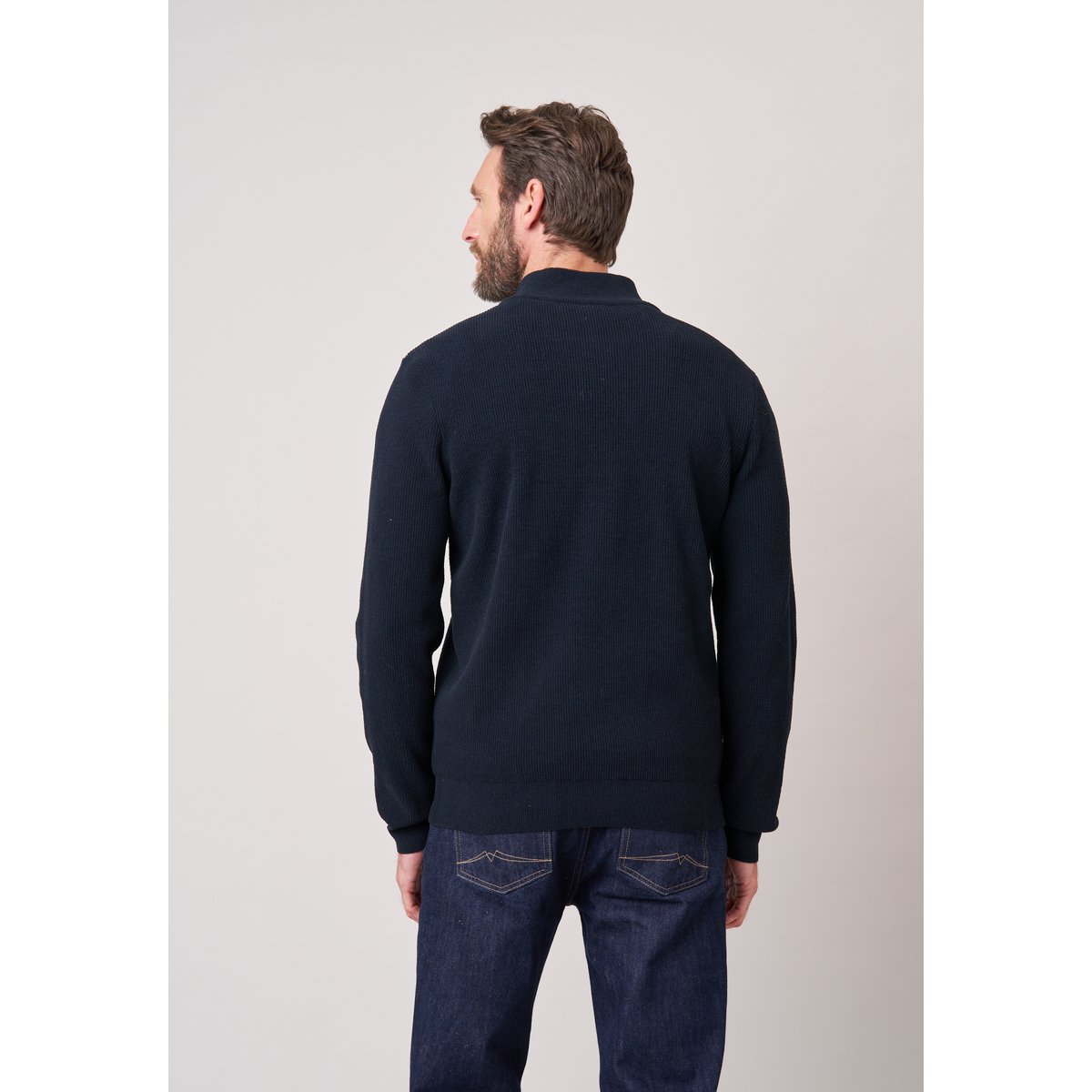 Pull homme en maille texturée RUNNUP noir, DEELUXE