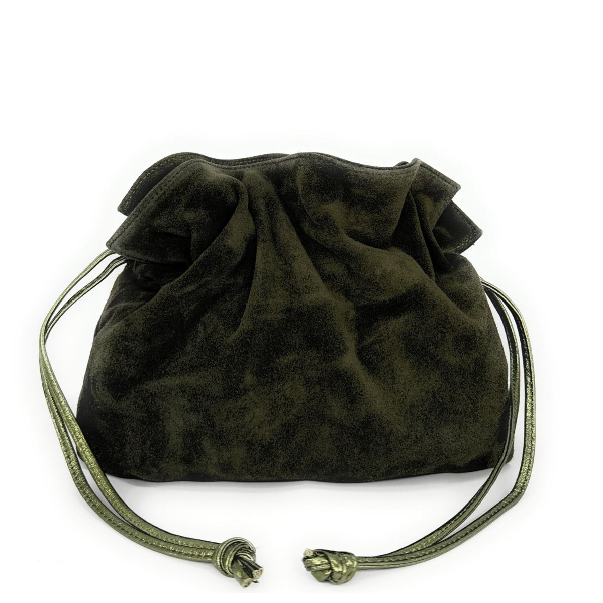 Sac bourse en croute de cuir CHENOA kaki, OH MY BAG