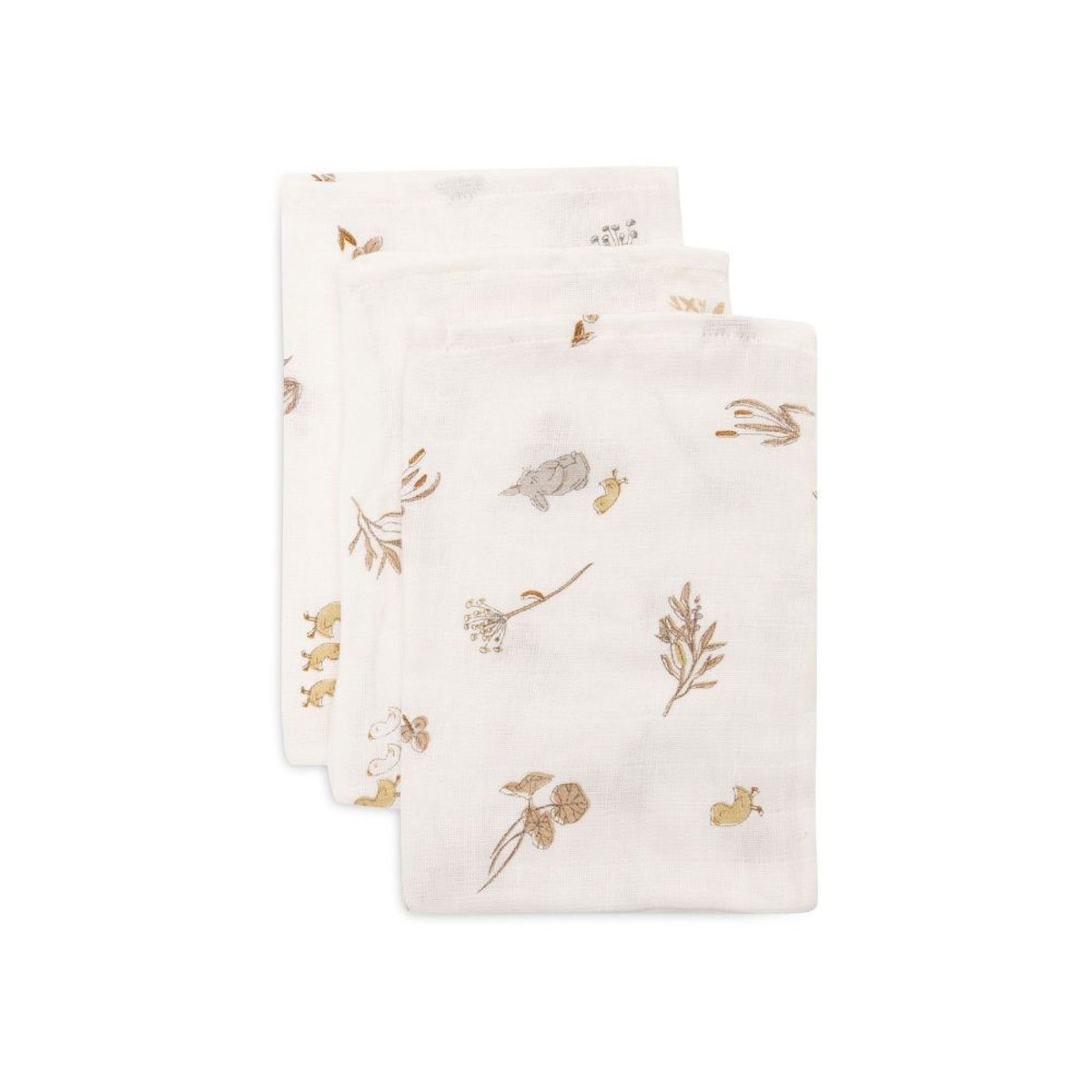 Lot de 3 gants de toilette beige, JOLLEIN