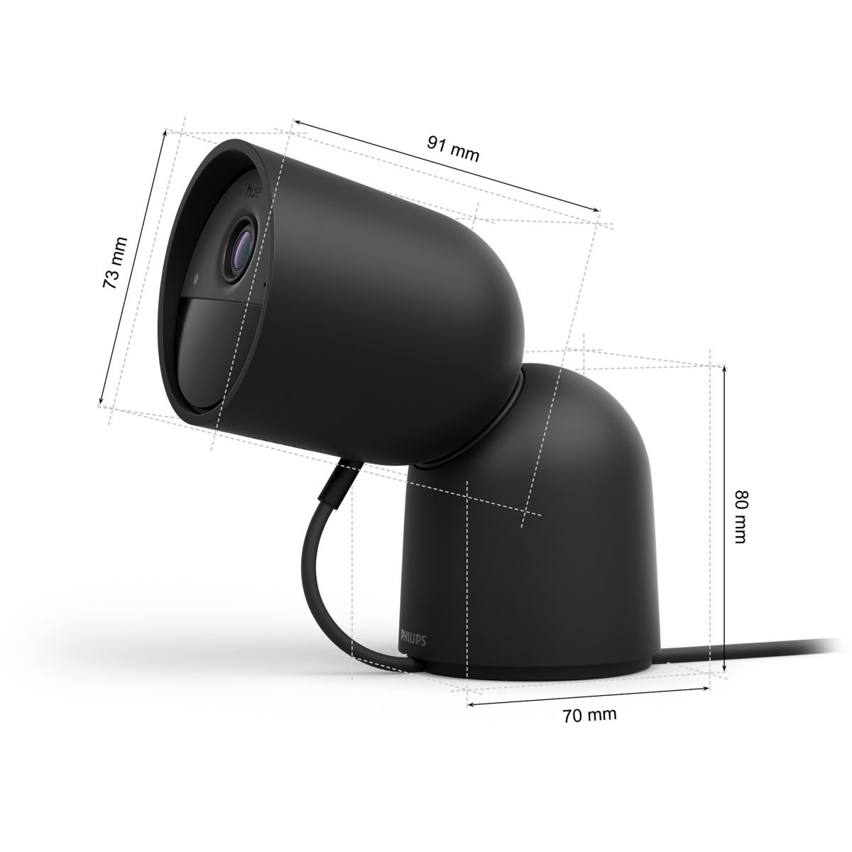 Caméra de surveillance SECURE avec support bureau noire couleur unique, PHILIPS HUE