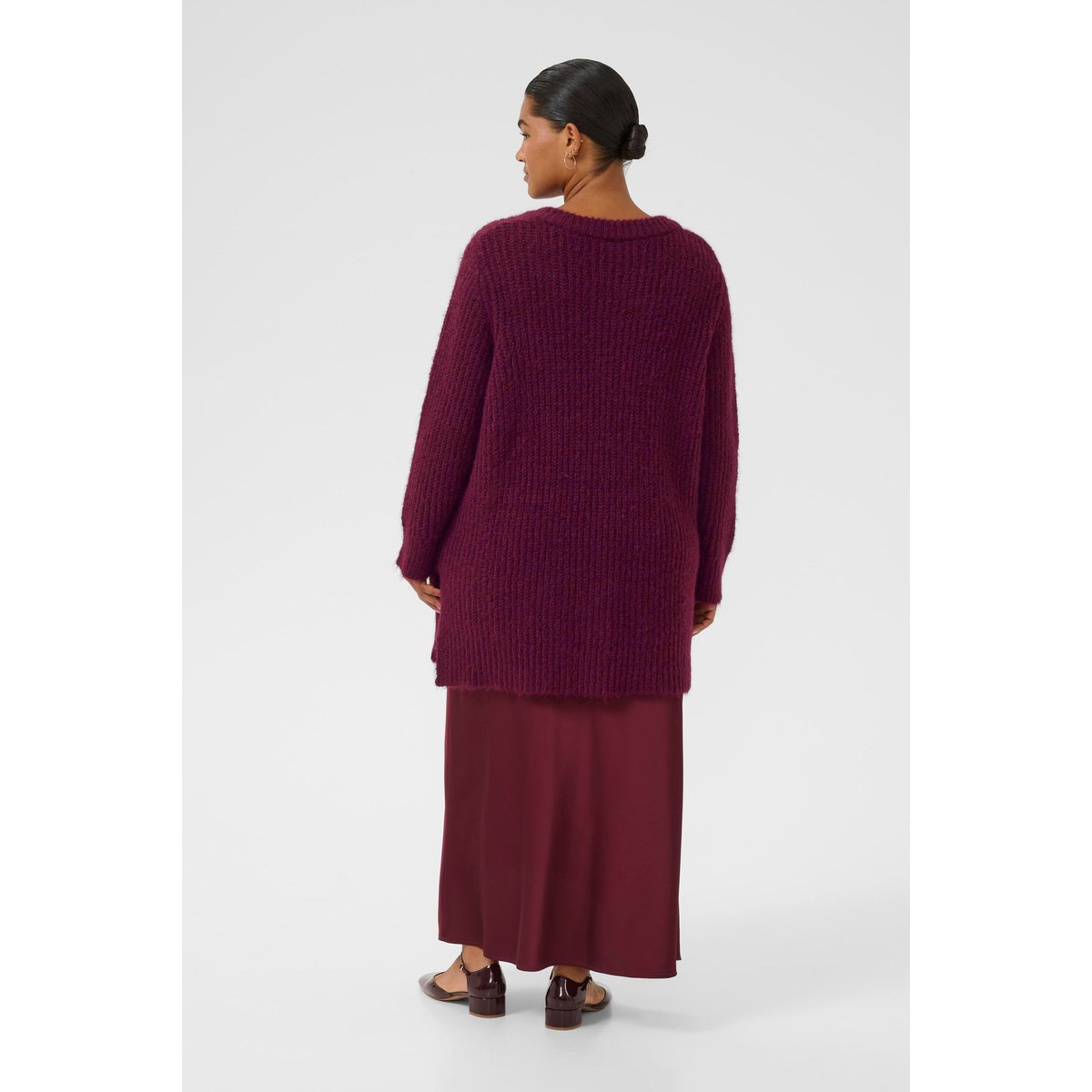 Pullover tricoté rouge windsor wine, KAFFE CURVE