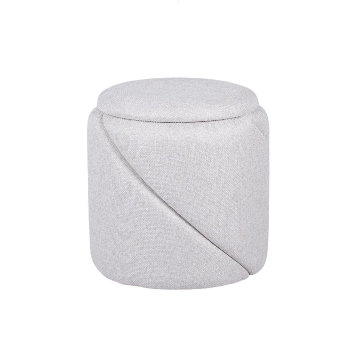Pouf rond en tissu Ø42 cm Barbabelle crème / ivoire, AMADEUS