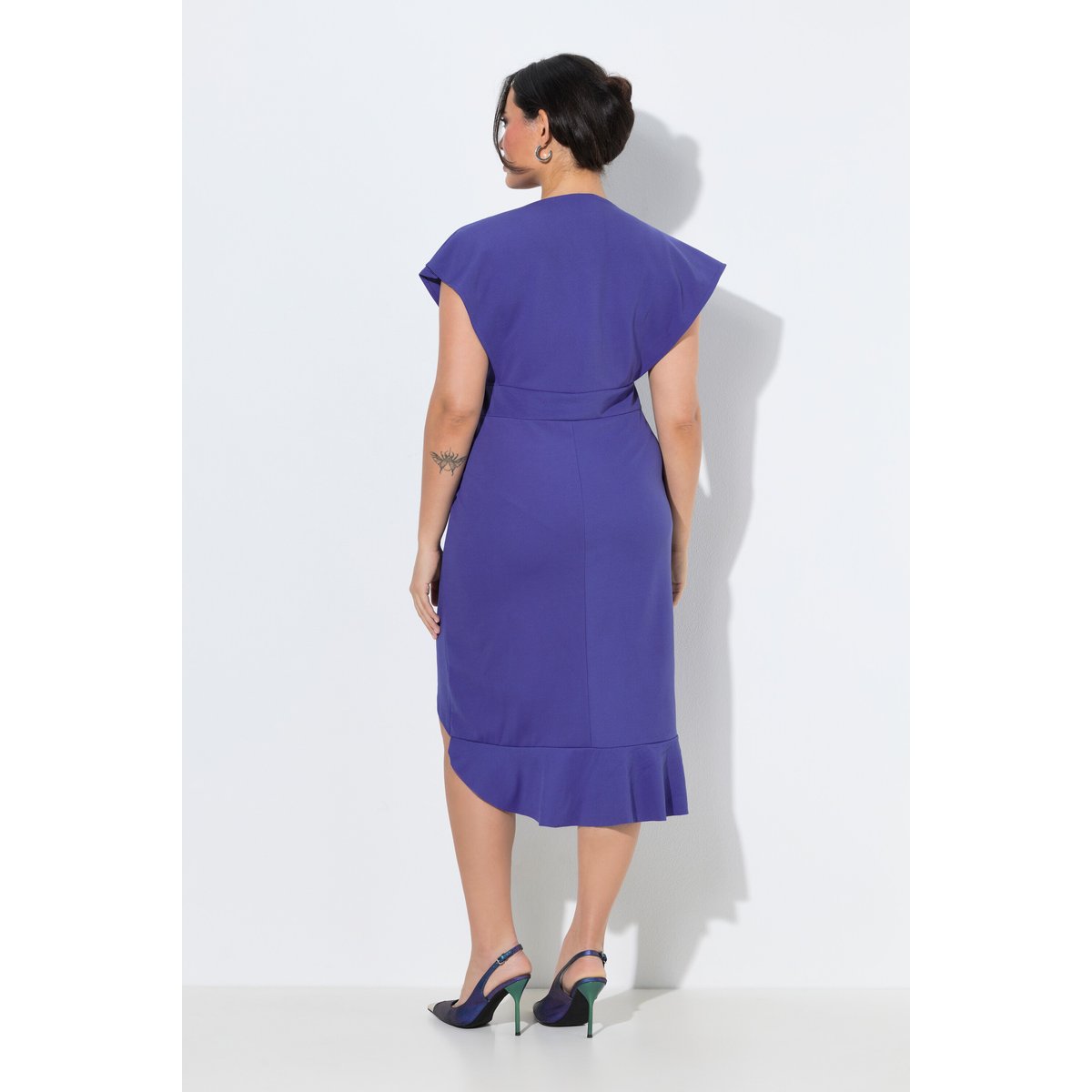 Robe bodycon en jersey, ruchés violet, ULLA POPKEN