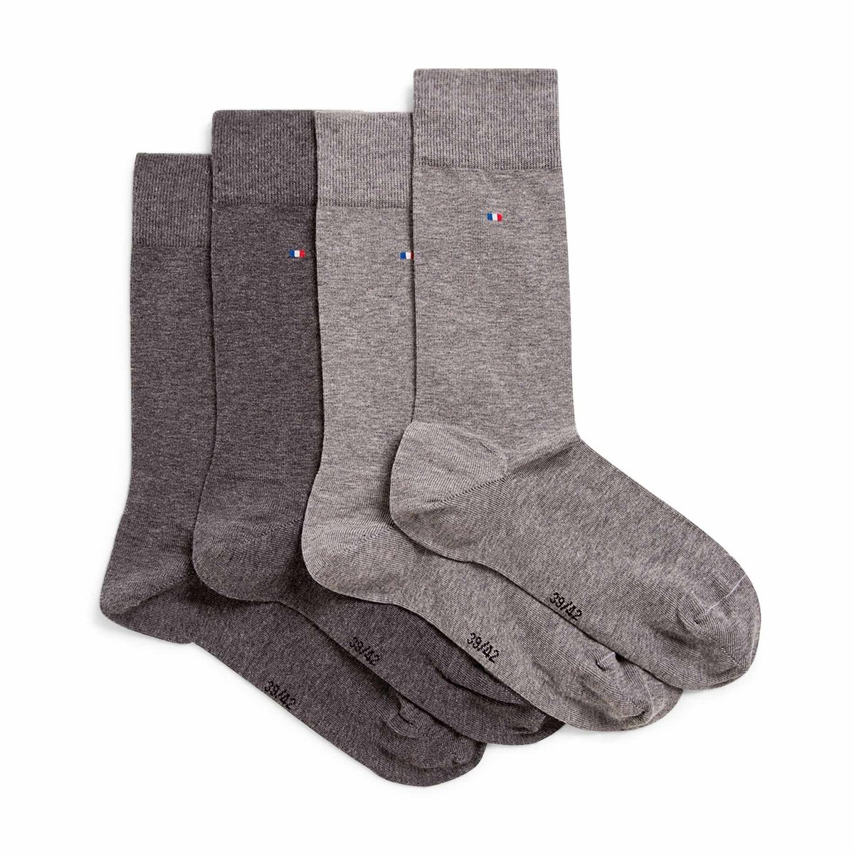Lot de 2 paires de chaussettes unies gris, MONOPRIX