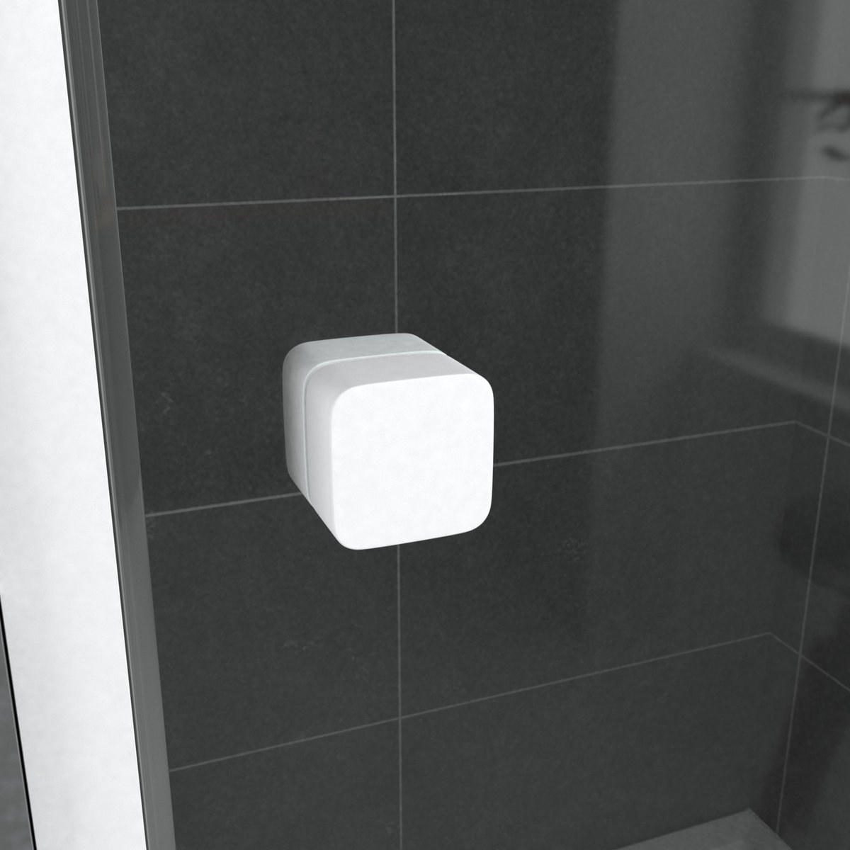 Porte de douche coulissante en verre trempé blanc, HOME MAISON