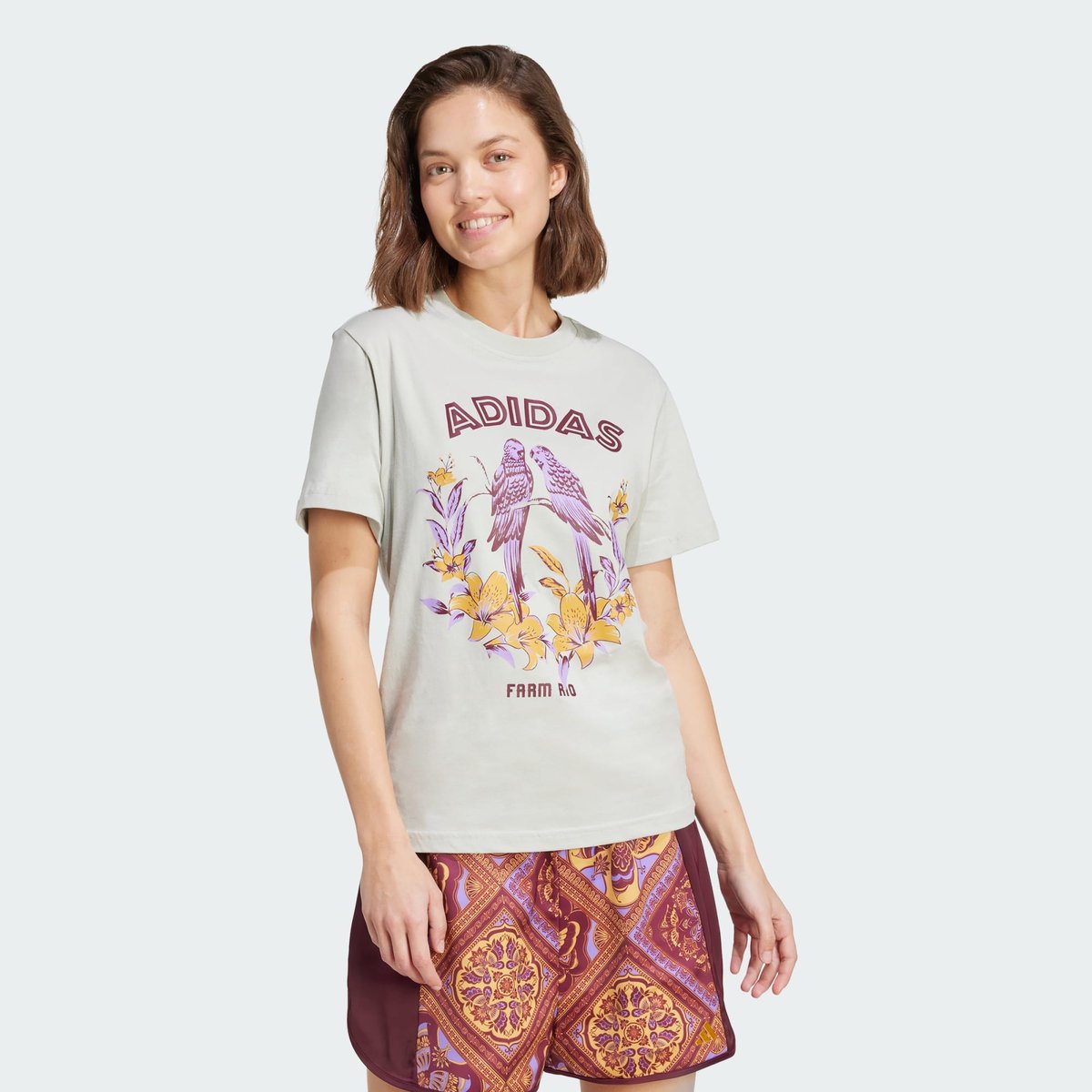 T-Shirt Adidas X Farm Graphic 2 T-Shirt Adidas X Farm Graphic 2 ash silver, ADIDAS SPORTSWEAR