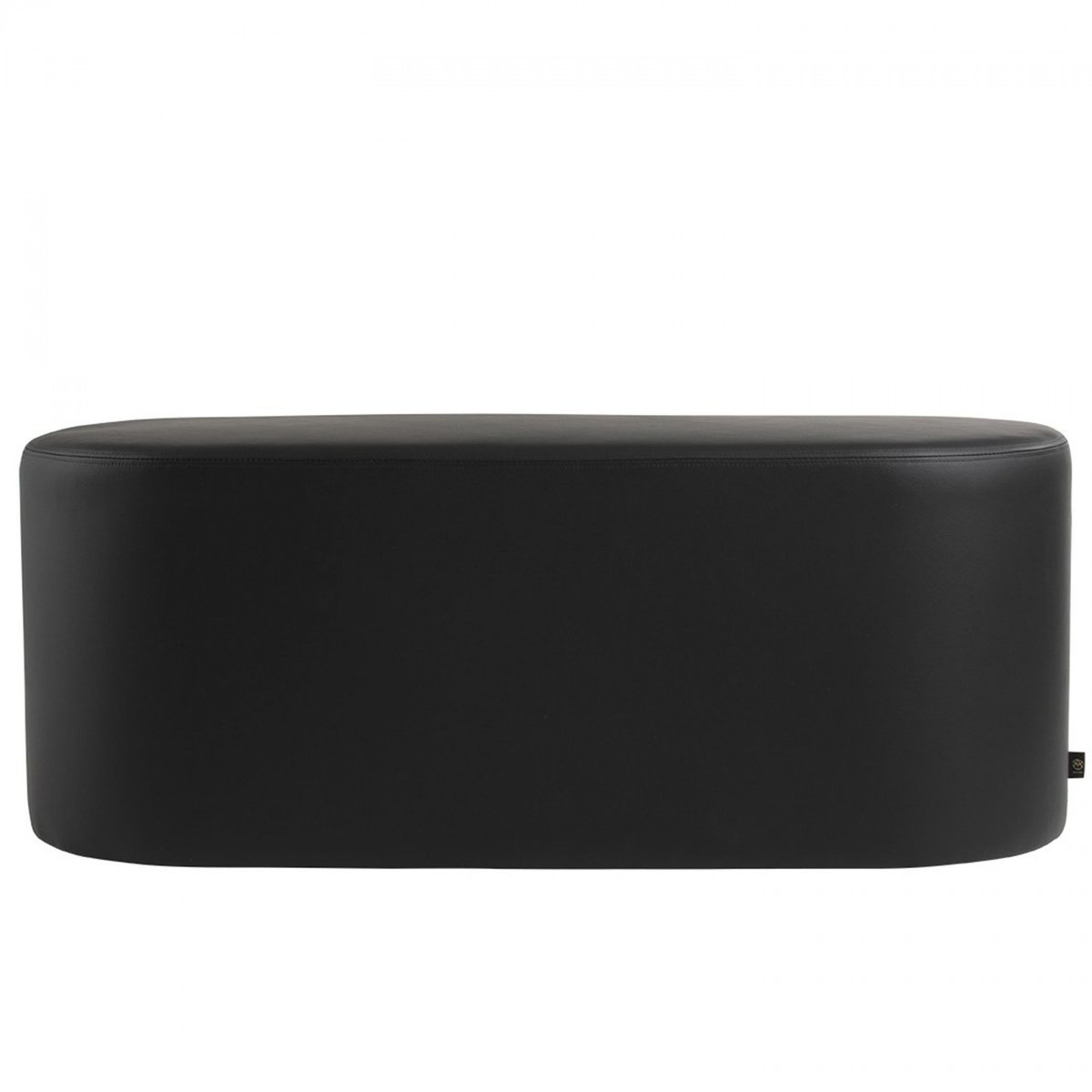 Pouf en cuir Sessio noir, AYTM