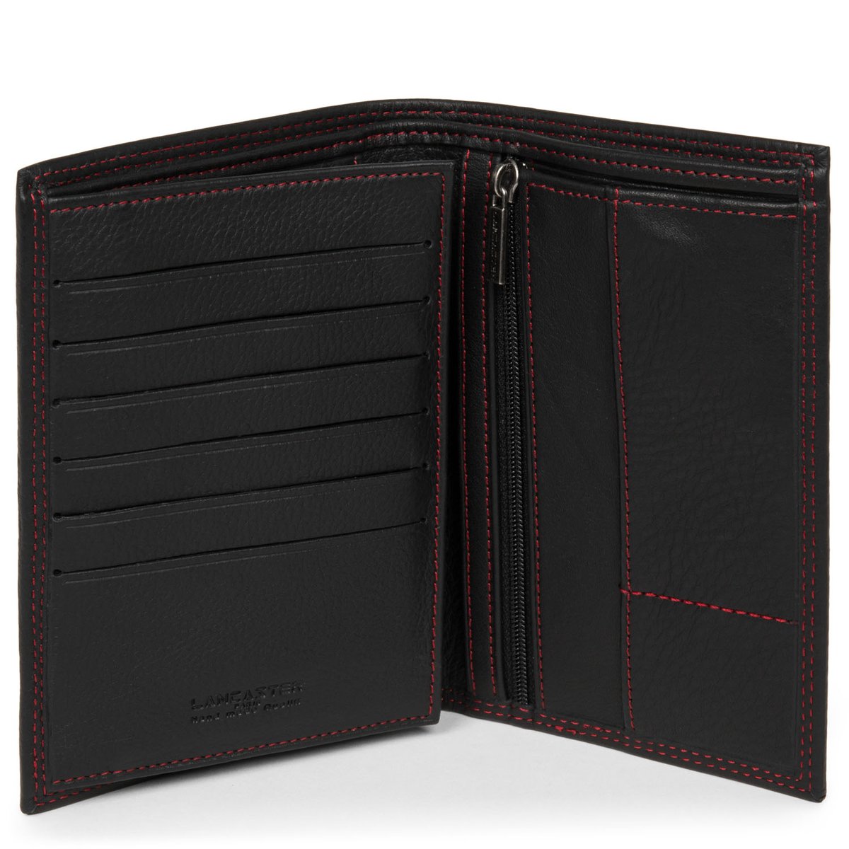 Grand portefeuille SOFT VINTAGE HOMME noir - rouge, LANCASTER