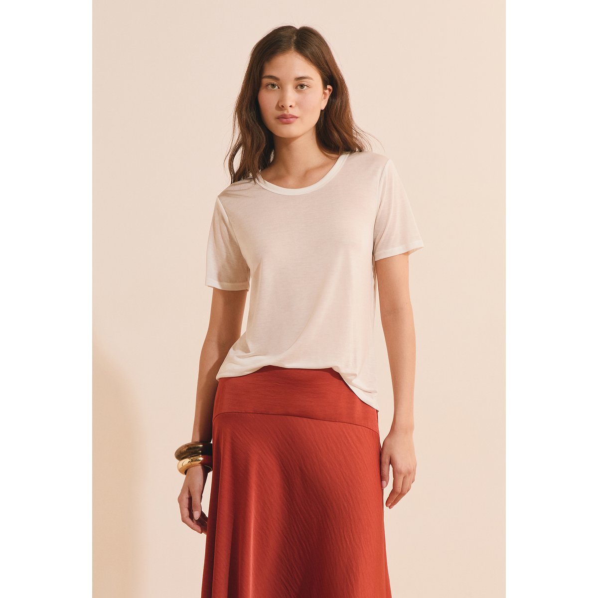 T-shirt col rond manches courtes ALEXIS TS R blanc, ETAM