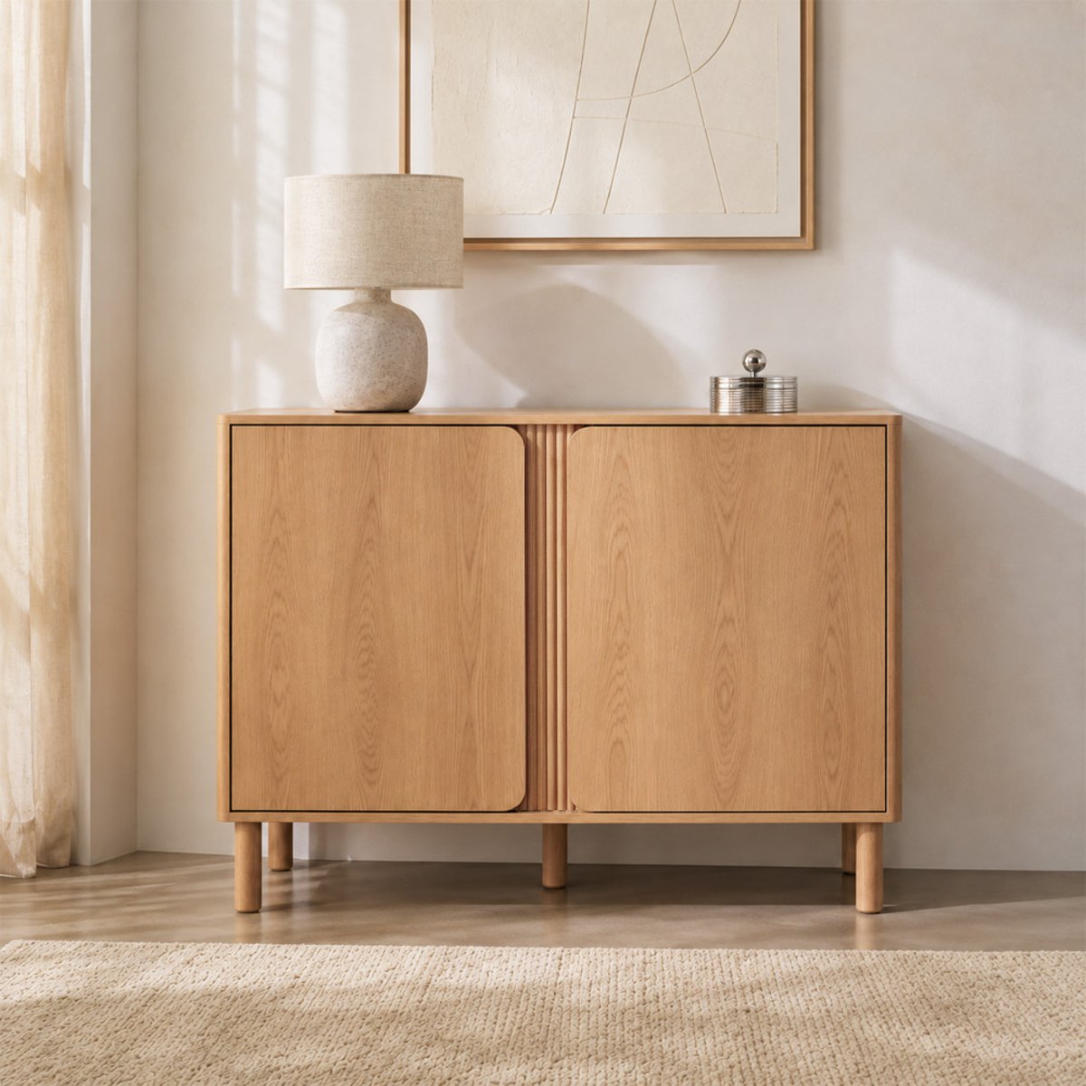Buffet 2 portes en bois L100cm- NOA bois clair, DRAWER