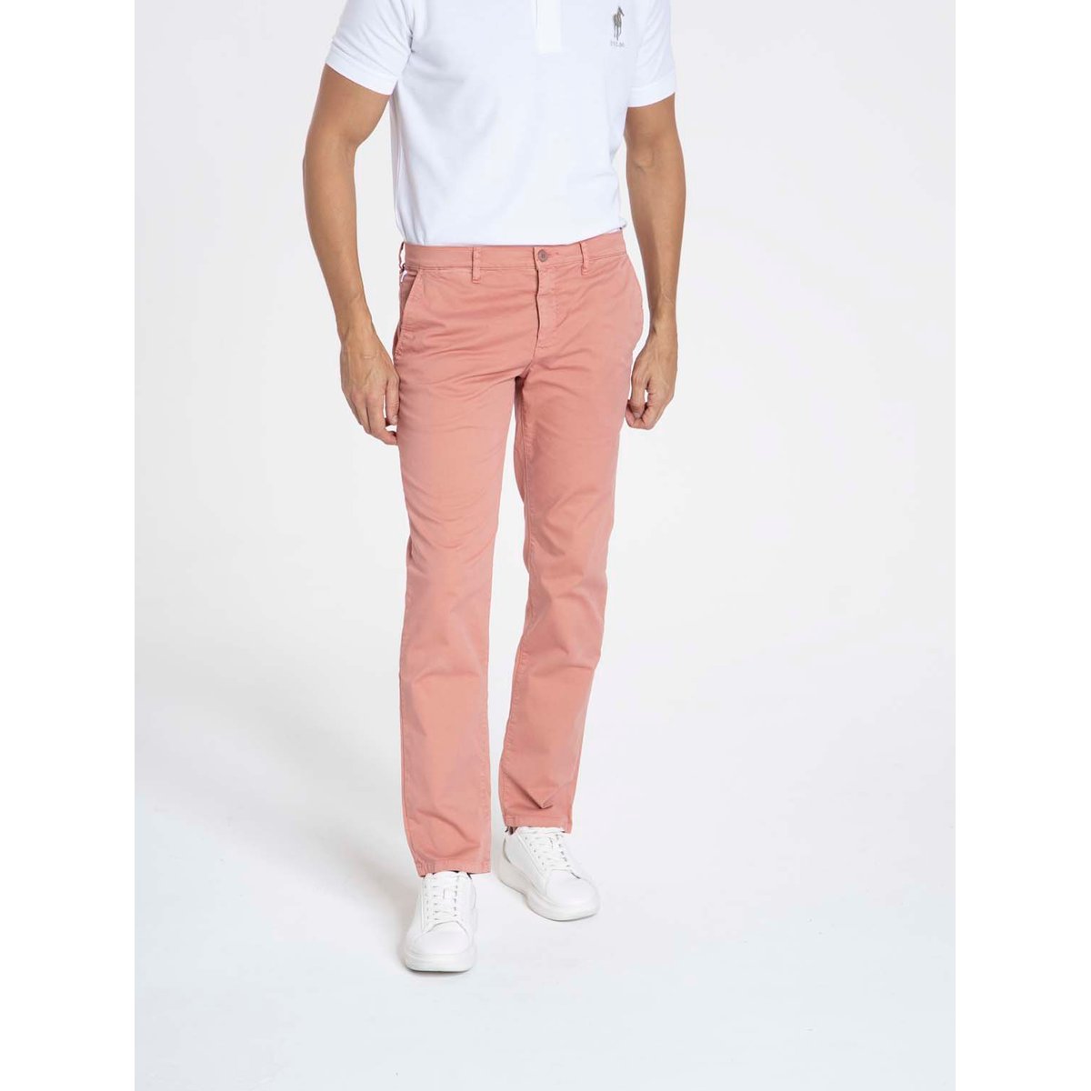 Pantalon coupe regular en coton organique PENNYLANE rose, GENTLEMAN FARMER