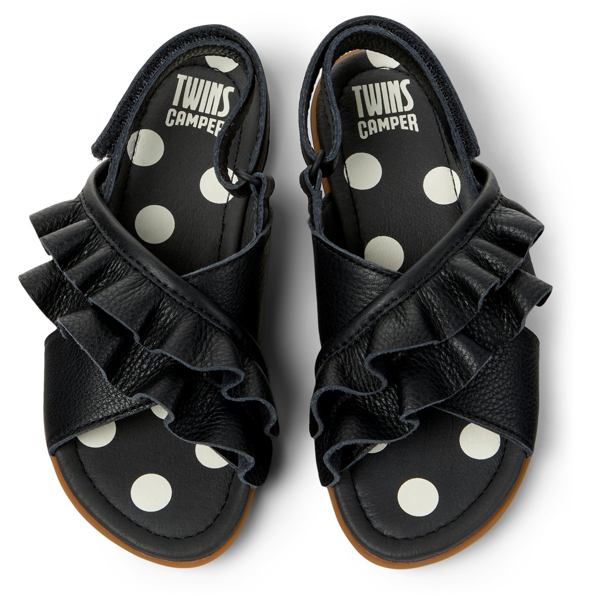 Sandales Cuir RIGHT KIDS TWINS noir, CAMPER