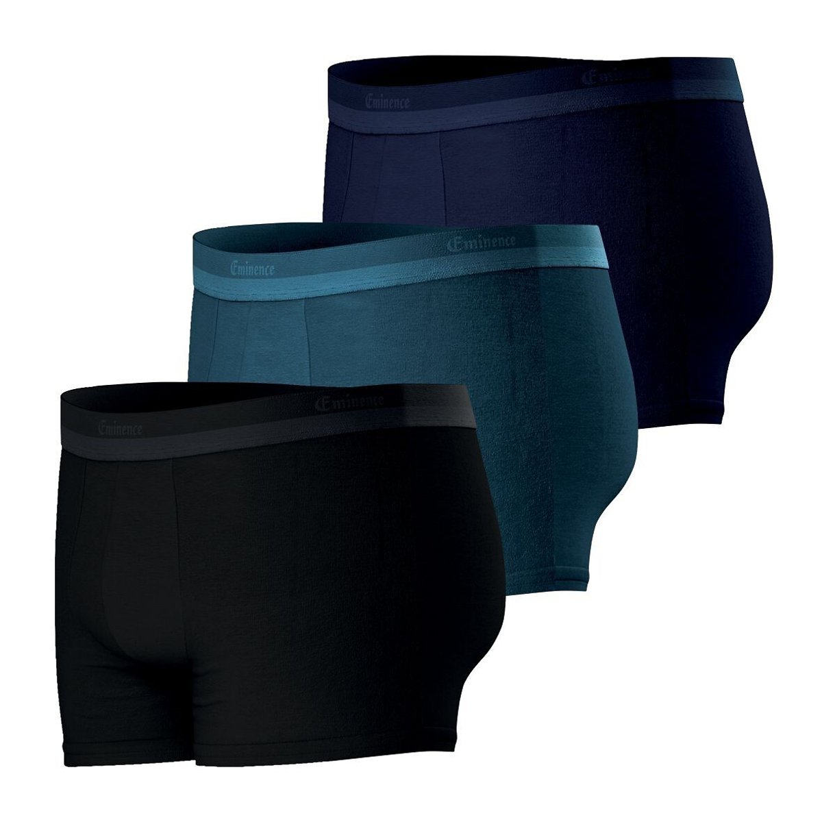 Set van 3 boxershorts voor heren Studio Eminence blauw +marine + zwart, EMINENCE