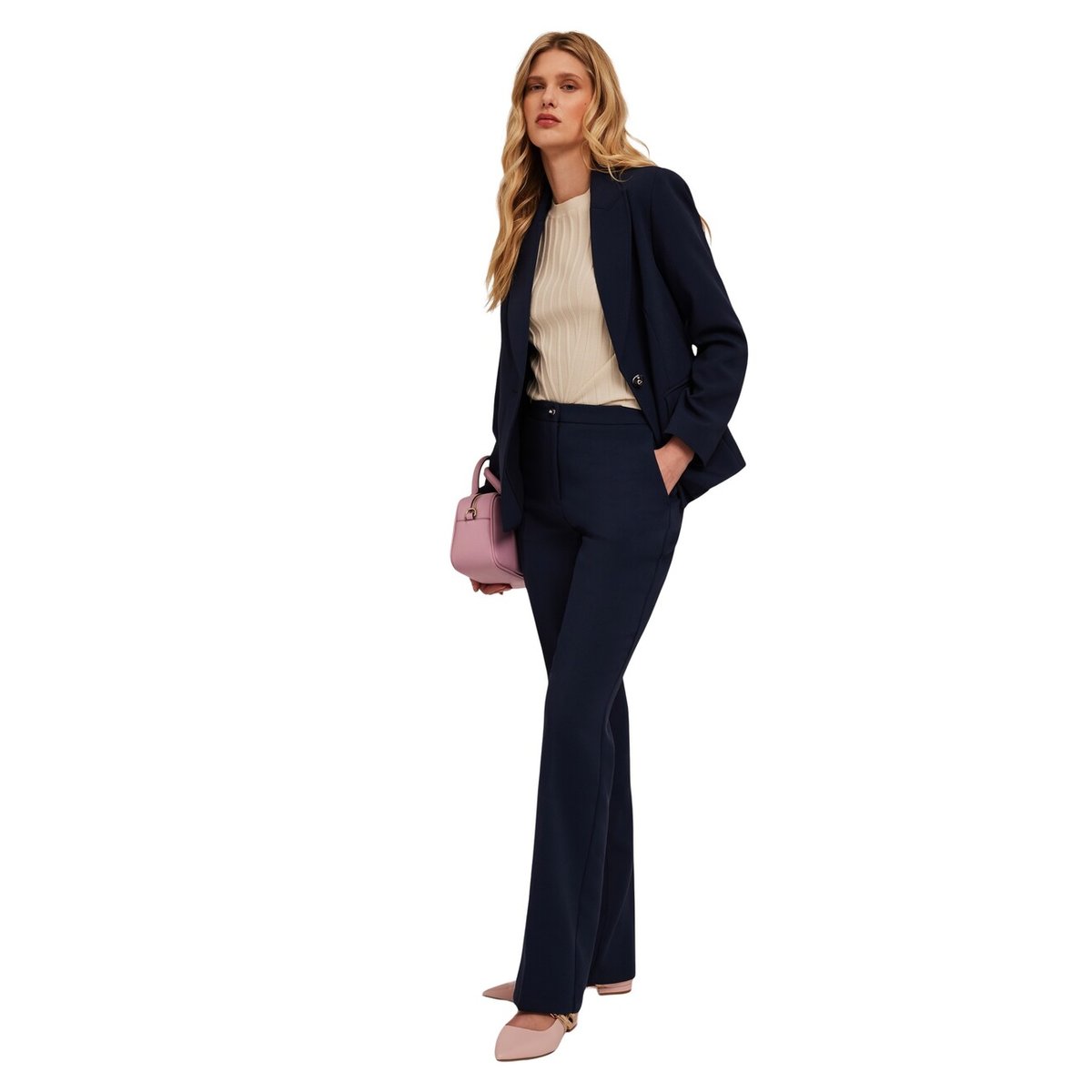 Pantalon Palazzo avec pli repassé bleu, MOTIVI