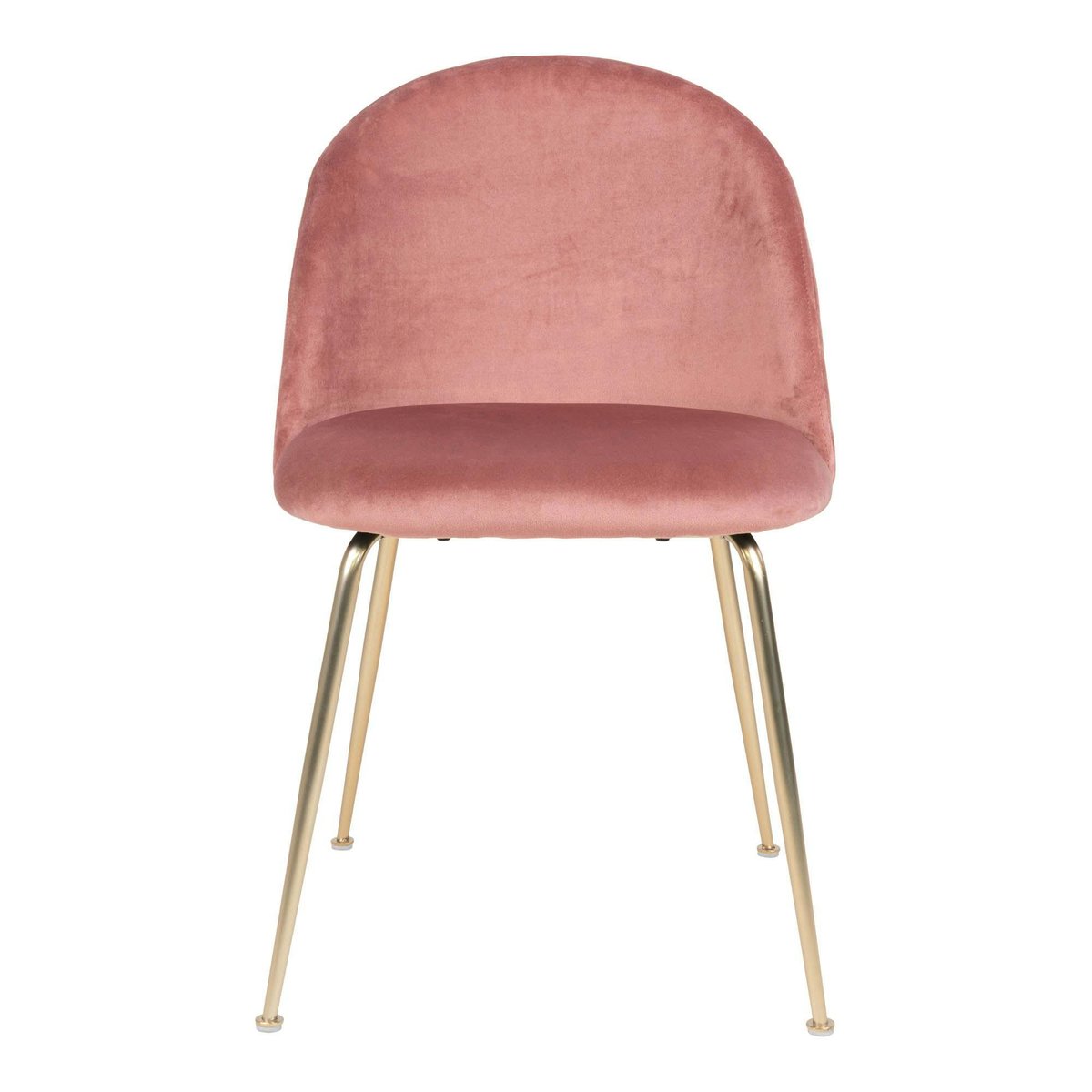 Chaise velours à dossier rond (lot de 2) MONTREUX rose, PIER IMPORT