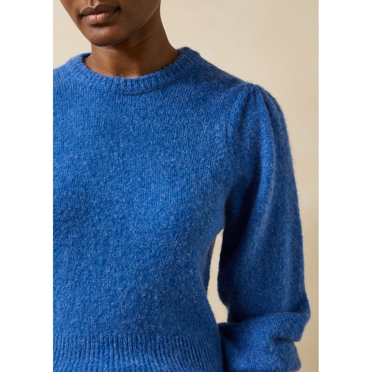 Pull droit col rond denim, LA FEE MARABOUTEE