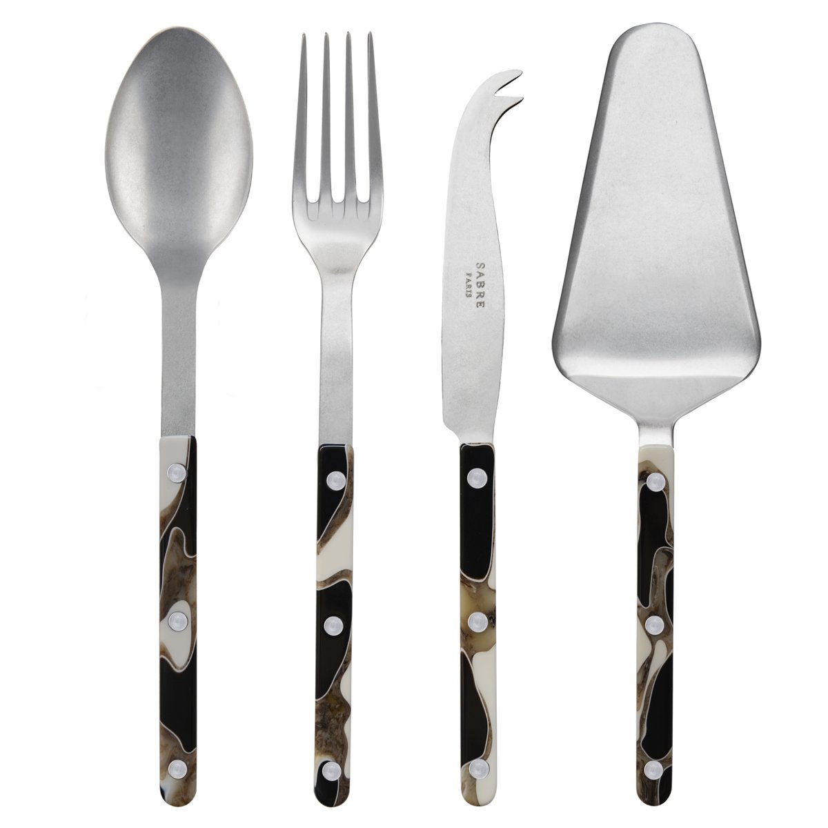 Set Les Essentiels Bistrot - ensemble de 4 couverts de service, Bistrot Vintage Dune noir, SABRE