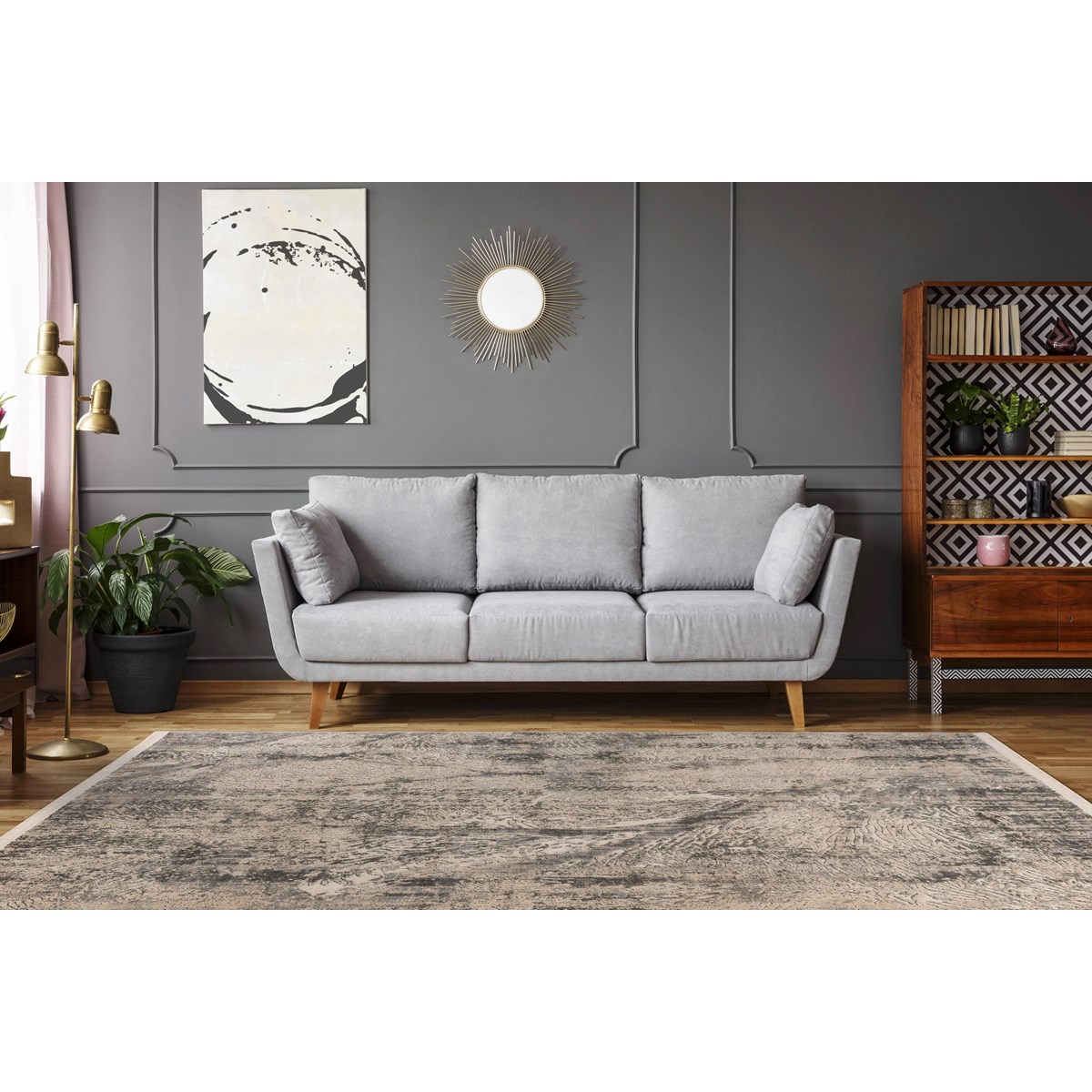 Tapis salon et chambre moderne CINCO multicolore, NOVATREND
